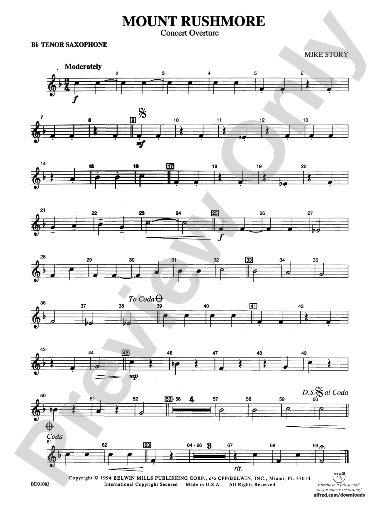 Mount Rushmore: B-flat Tenor Saxophone