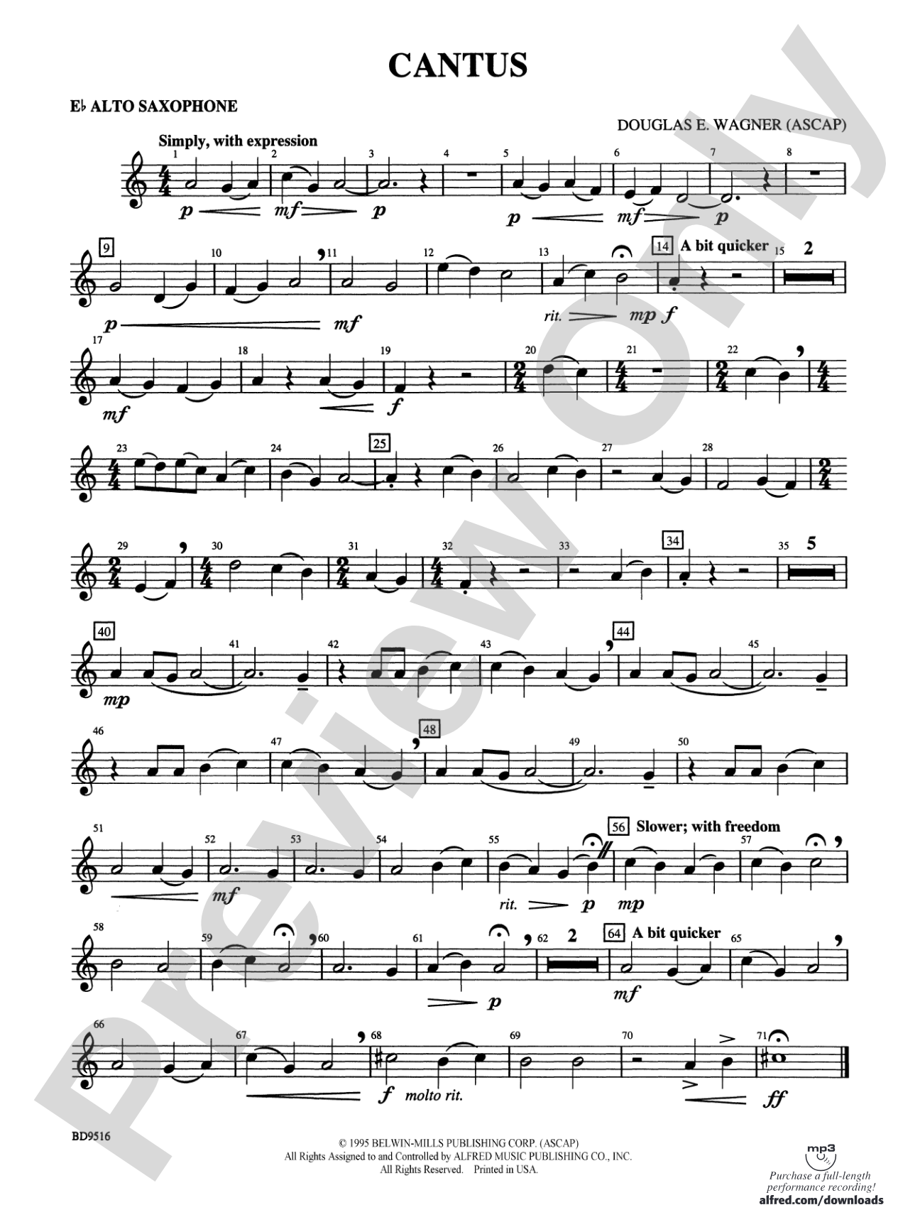 Cantus: E-flat Alto Saxophone