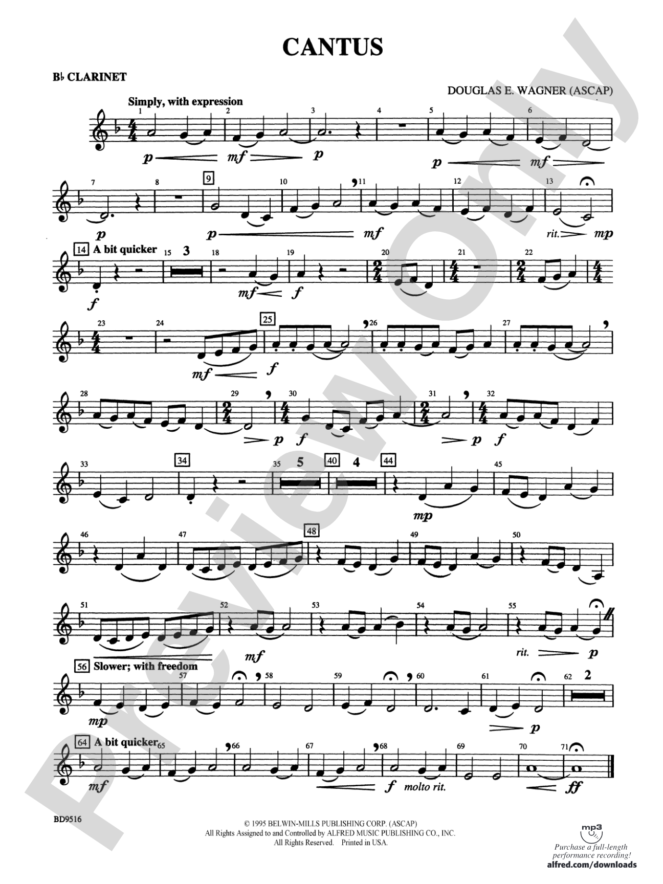 Cantus: 1st B-flat Clarinet