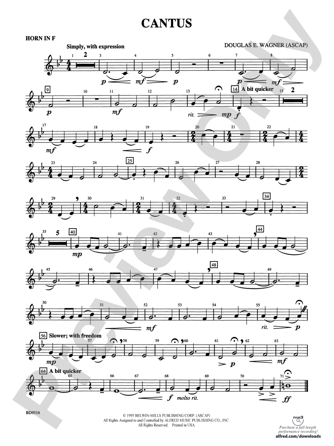 Cantus: 1st F Horn