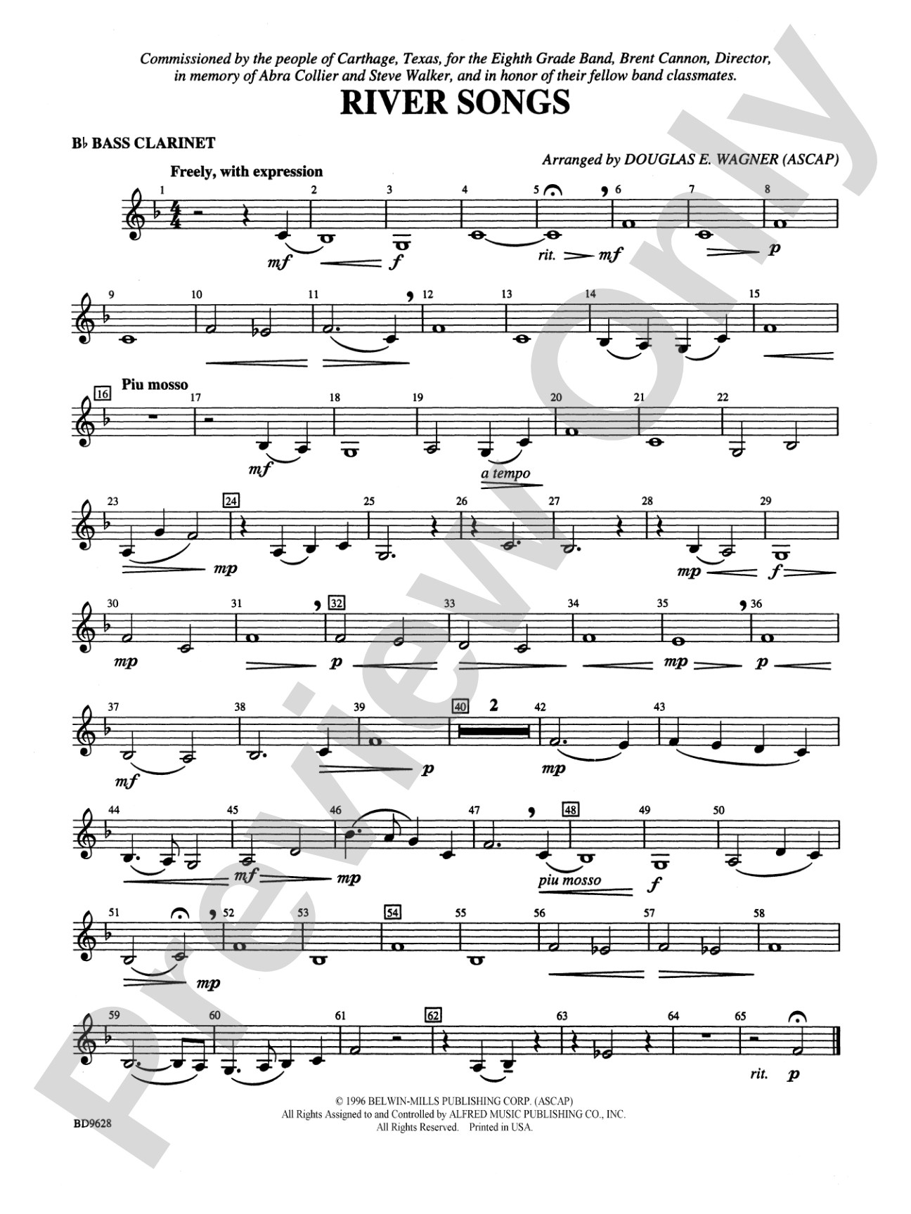 River Songs: B-flat Bass Clarinet