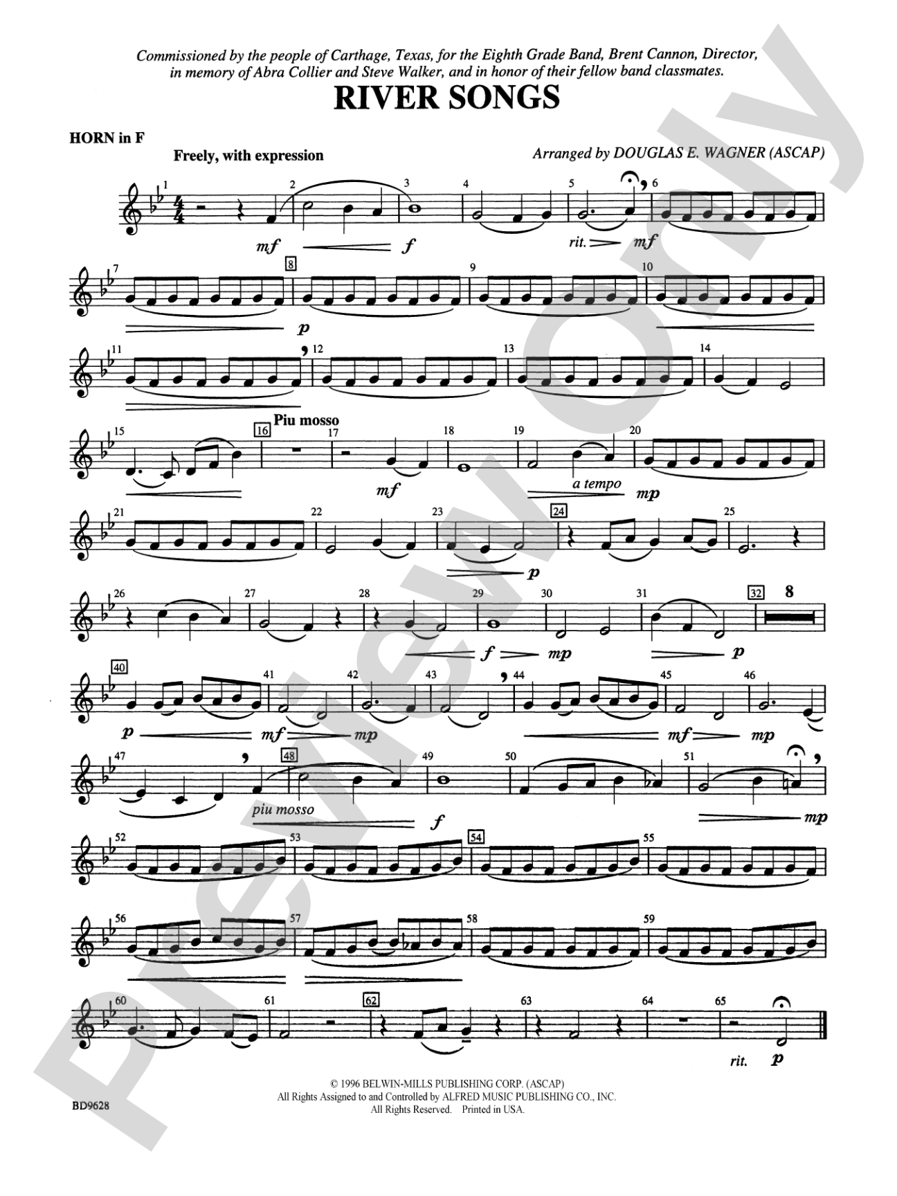 River Songs: 1st F Horn