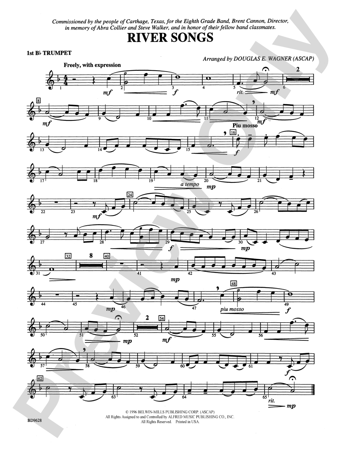 River Songs: 1st B-flat Trumpet