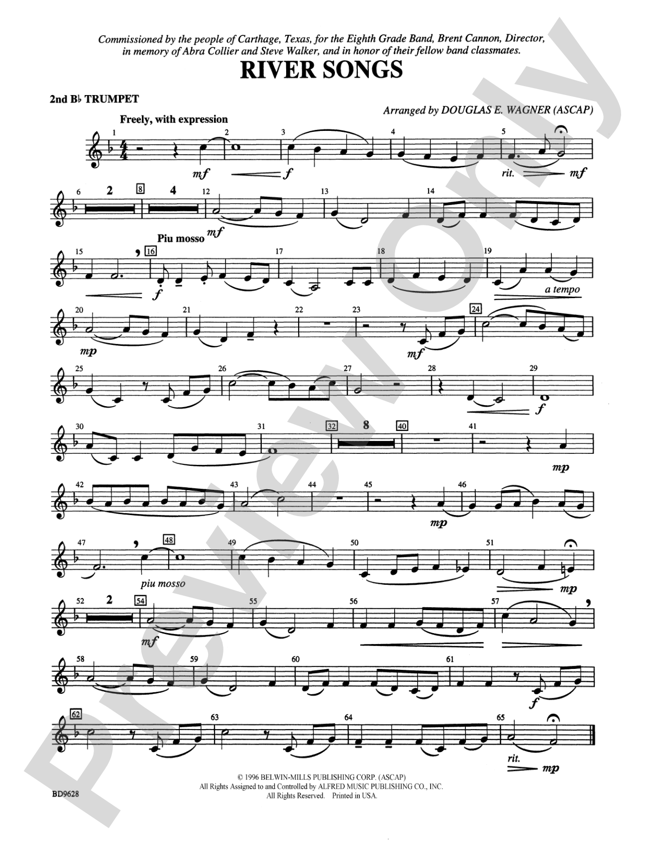 River Songs: 2nd B-flat Trumpet
