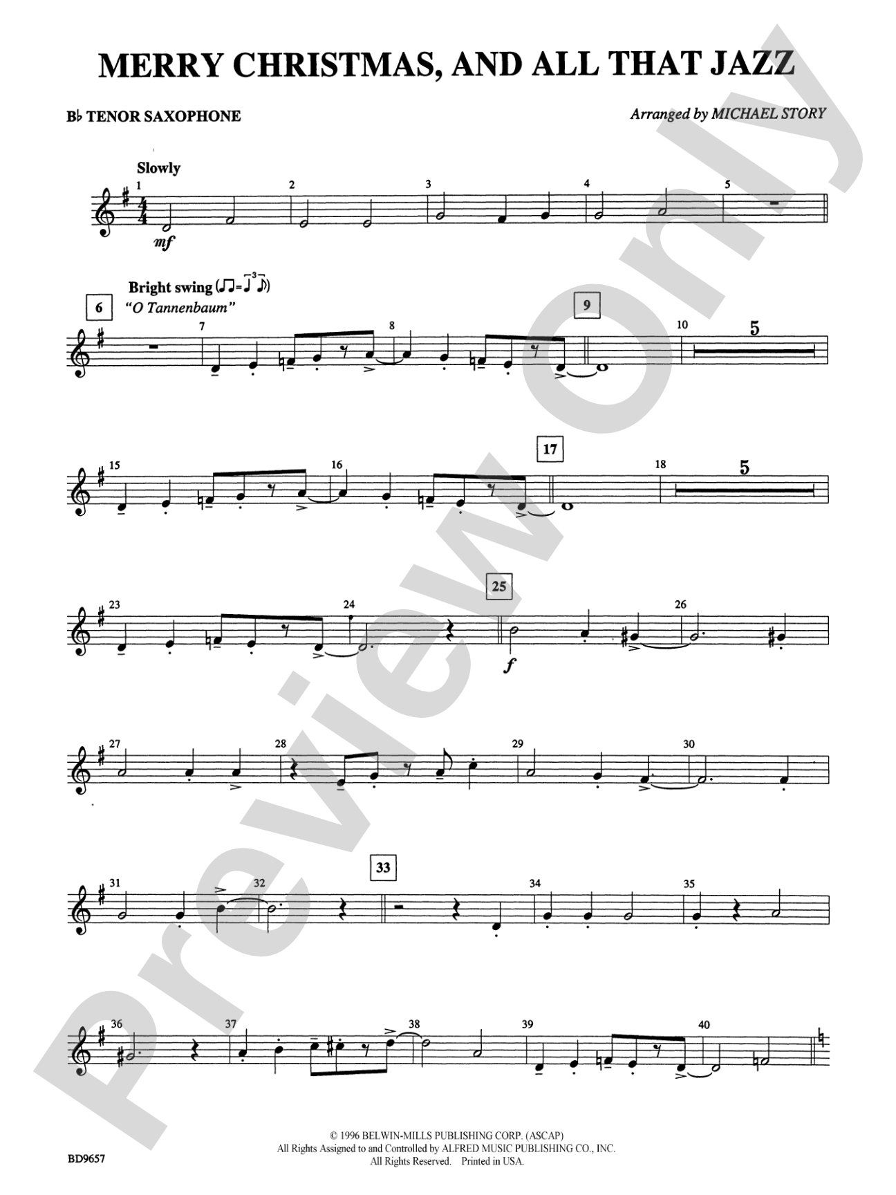 Merry Christmas, and All That Jazz!: B-flat Tenor Saxophone