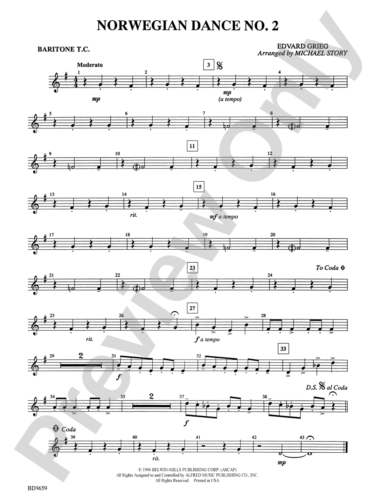 Norwegian Dance No. 2: Baritone T.C.