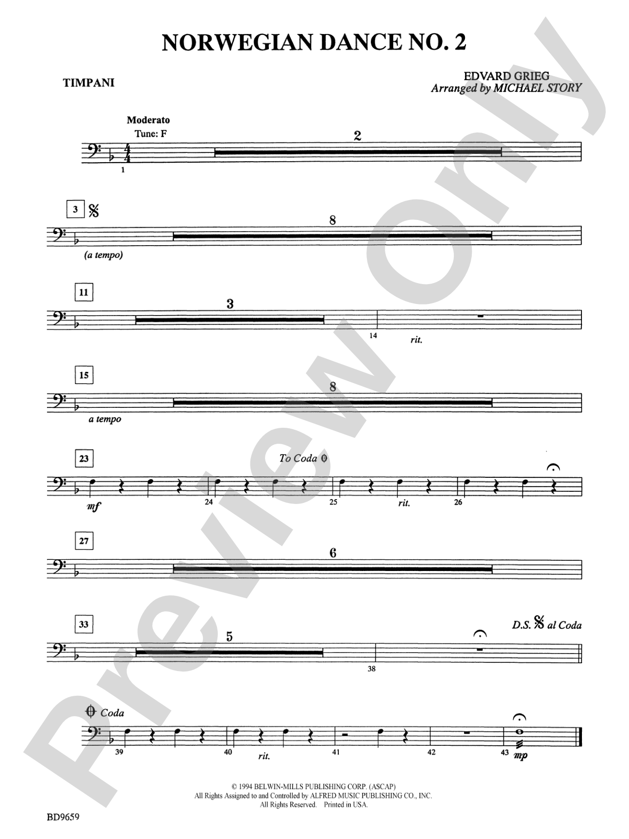 Norwegian Dance No. 2: Timpani