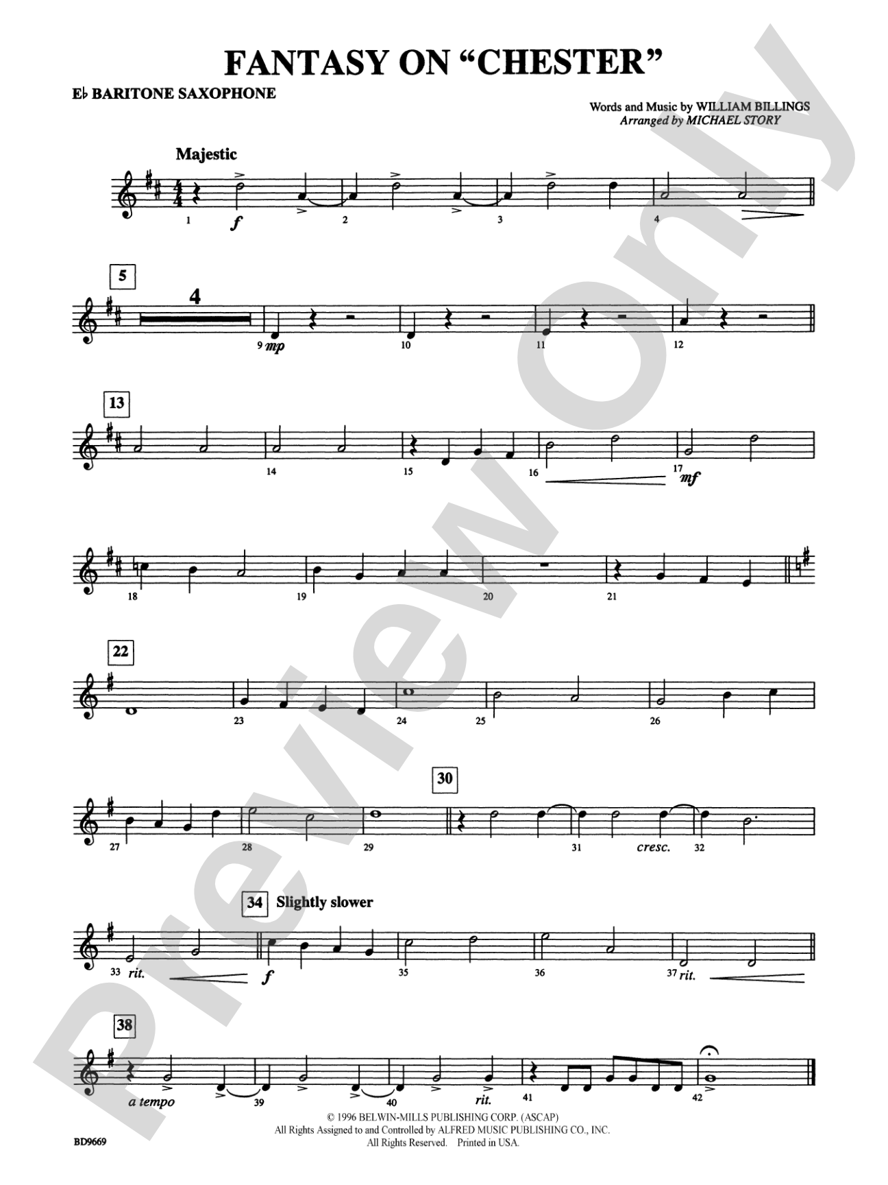 Fantasy on "Chester": E-flat Baritone Saxophone