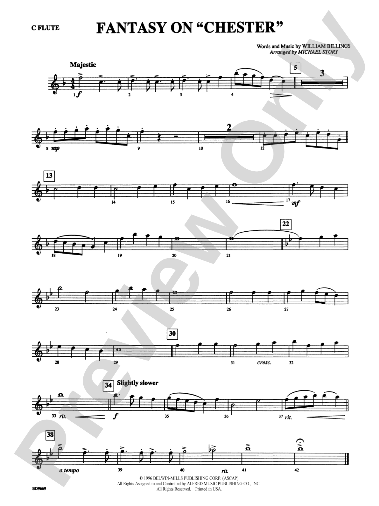 Fantasy on "Chester": Flute
