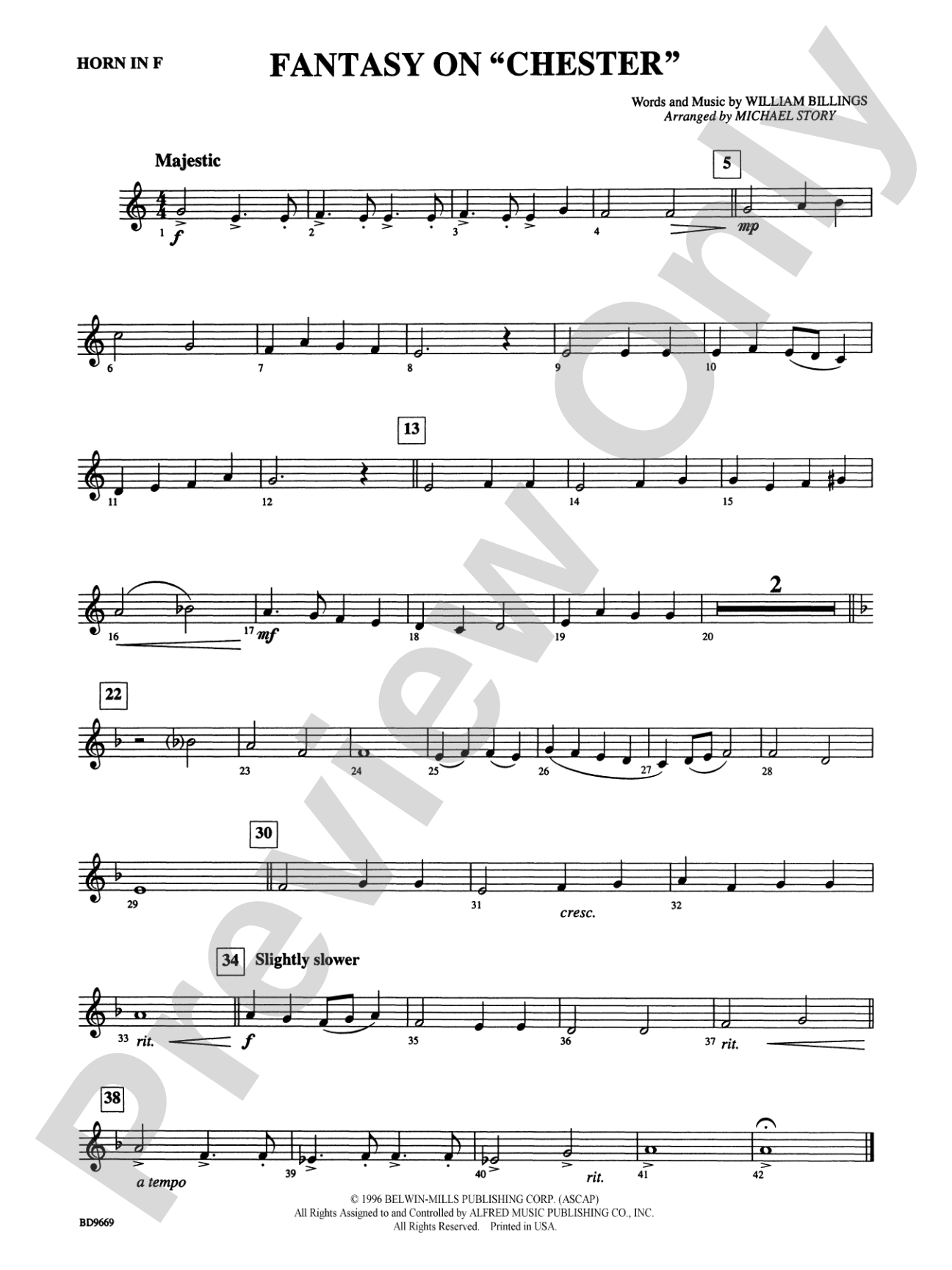 Fantasy on "Chester": 1st F Horn