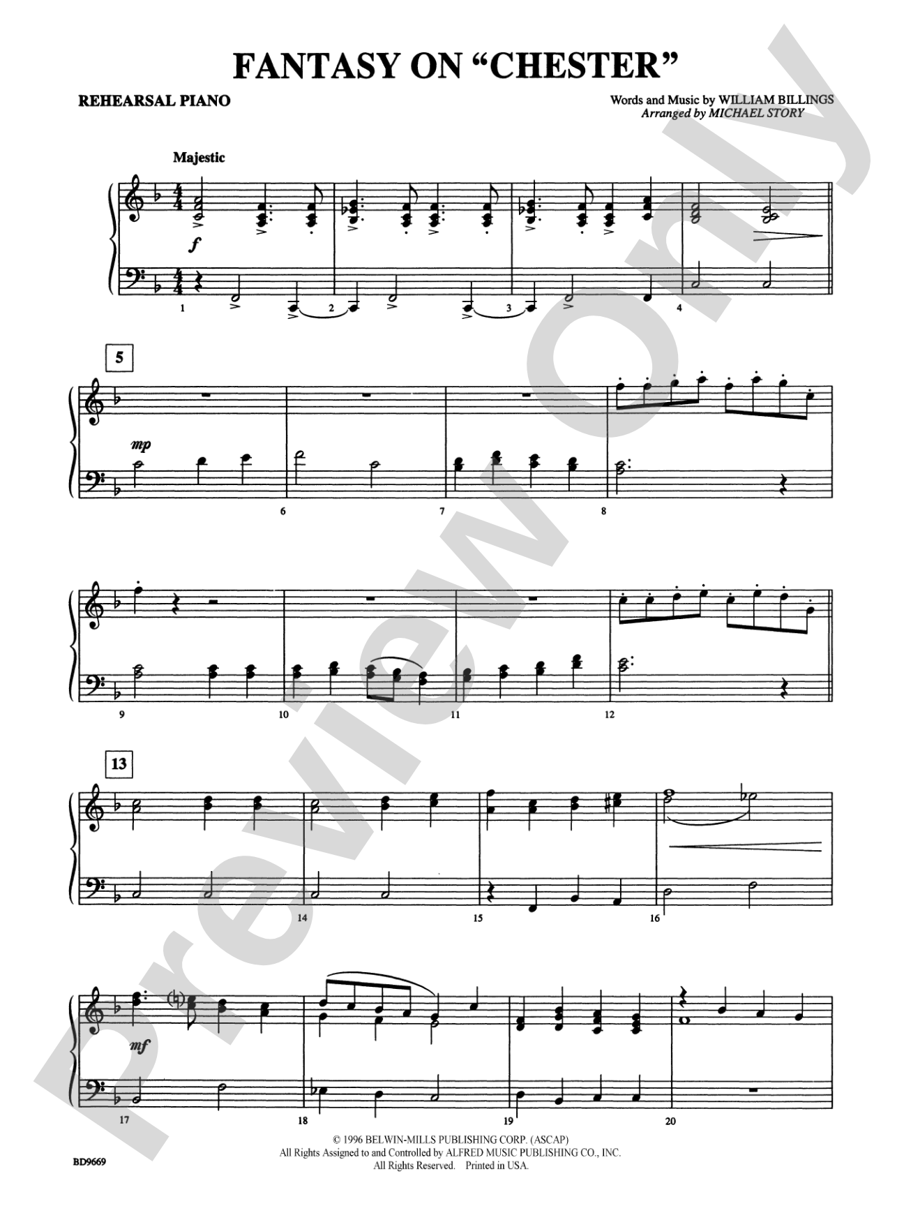 Fantasy on "Chester": Piano Accompaniment