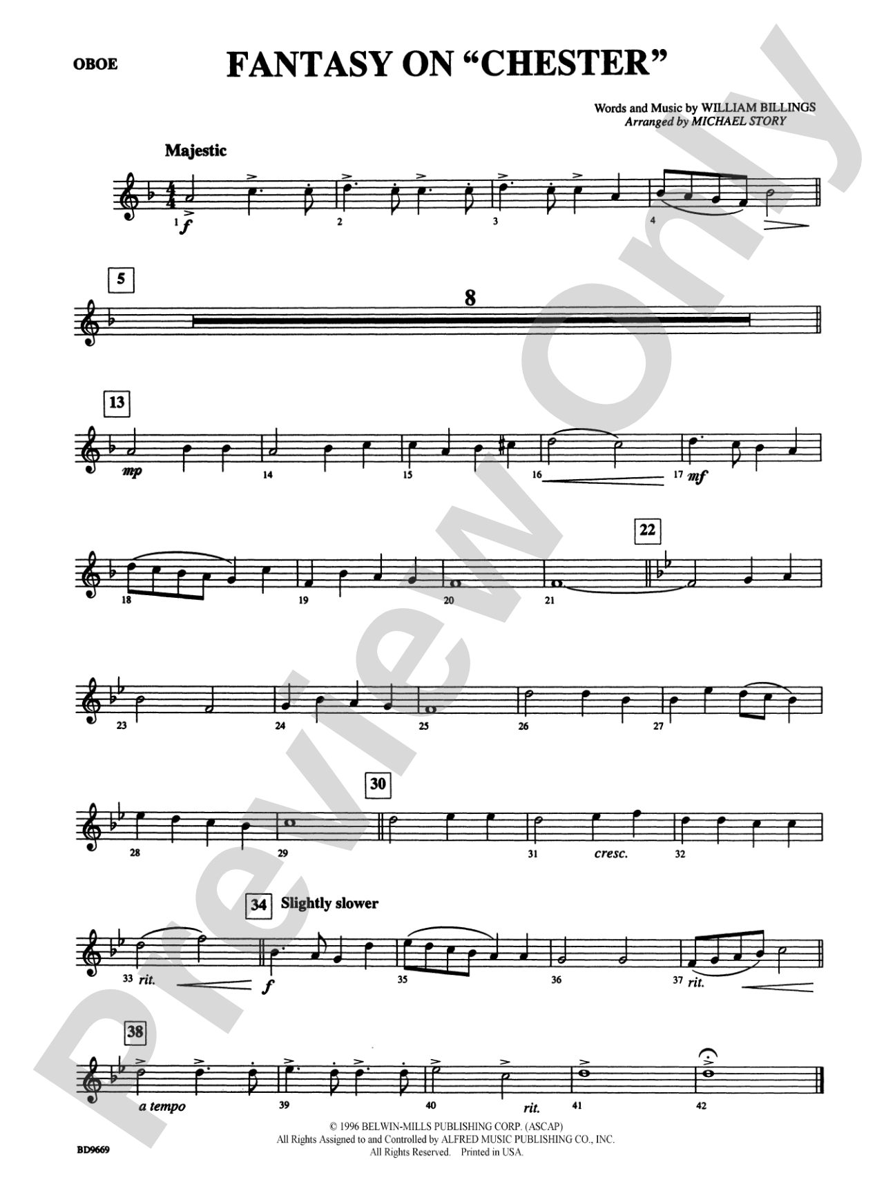 Fantasy on "Chester": Oboe
