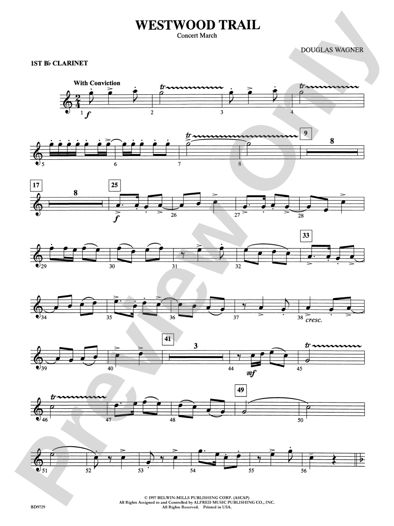 Westwood Trail: 1st B-flat Clarinet