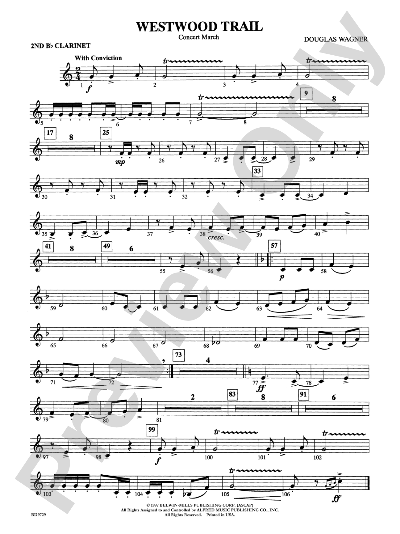 Westwood Trail: 2nd B-flat Clarinet