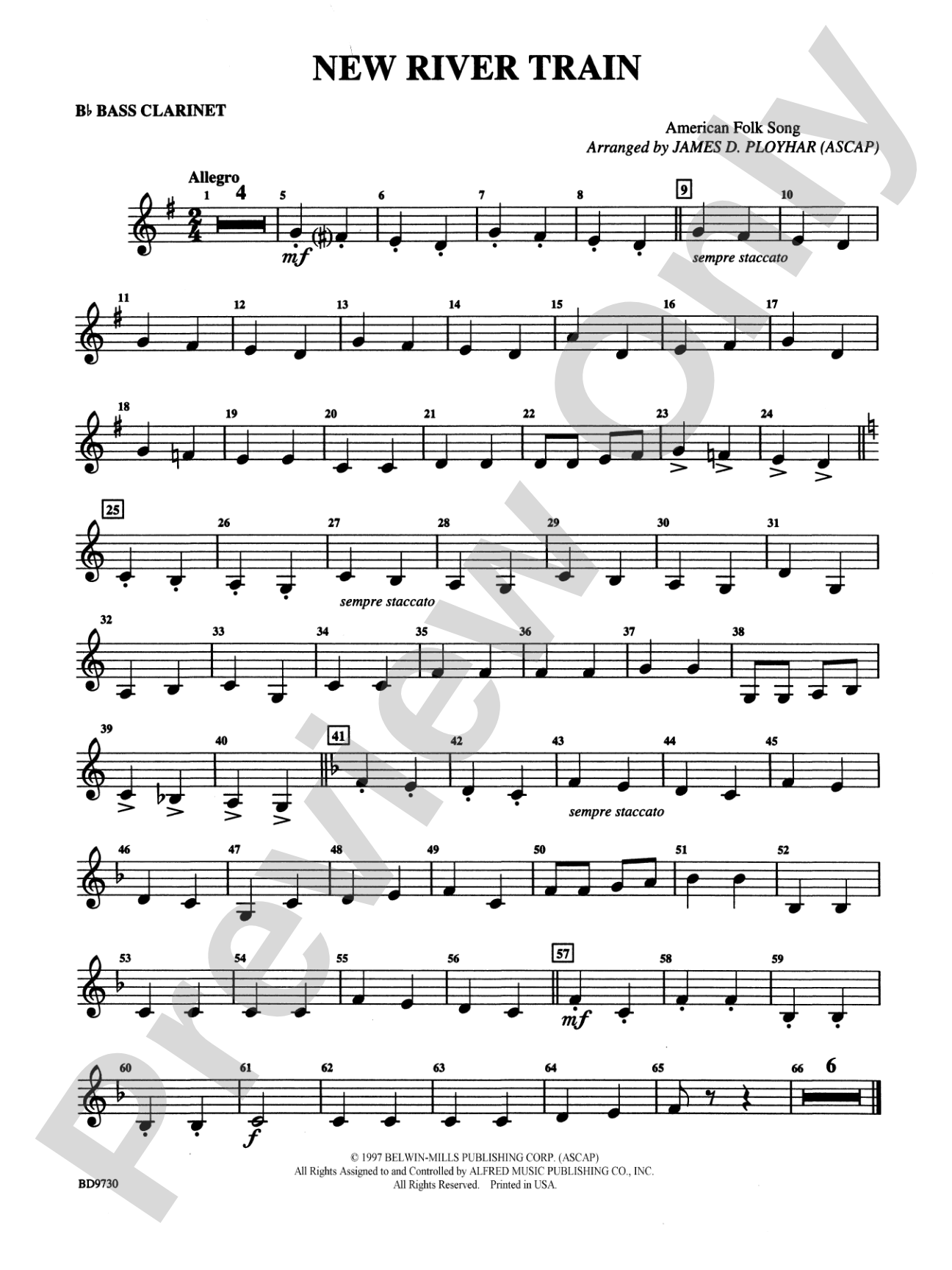 New River Train (American Folk Song): B-flat Bass Clarinet