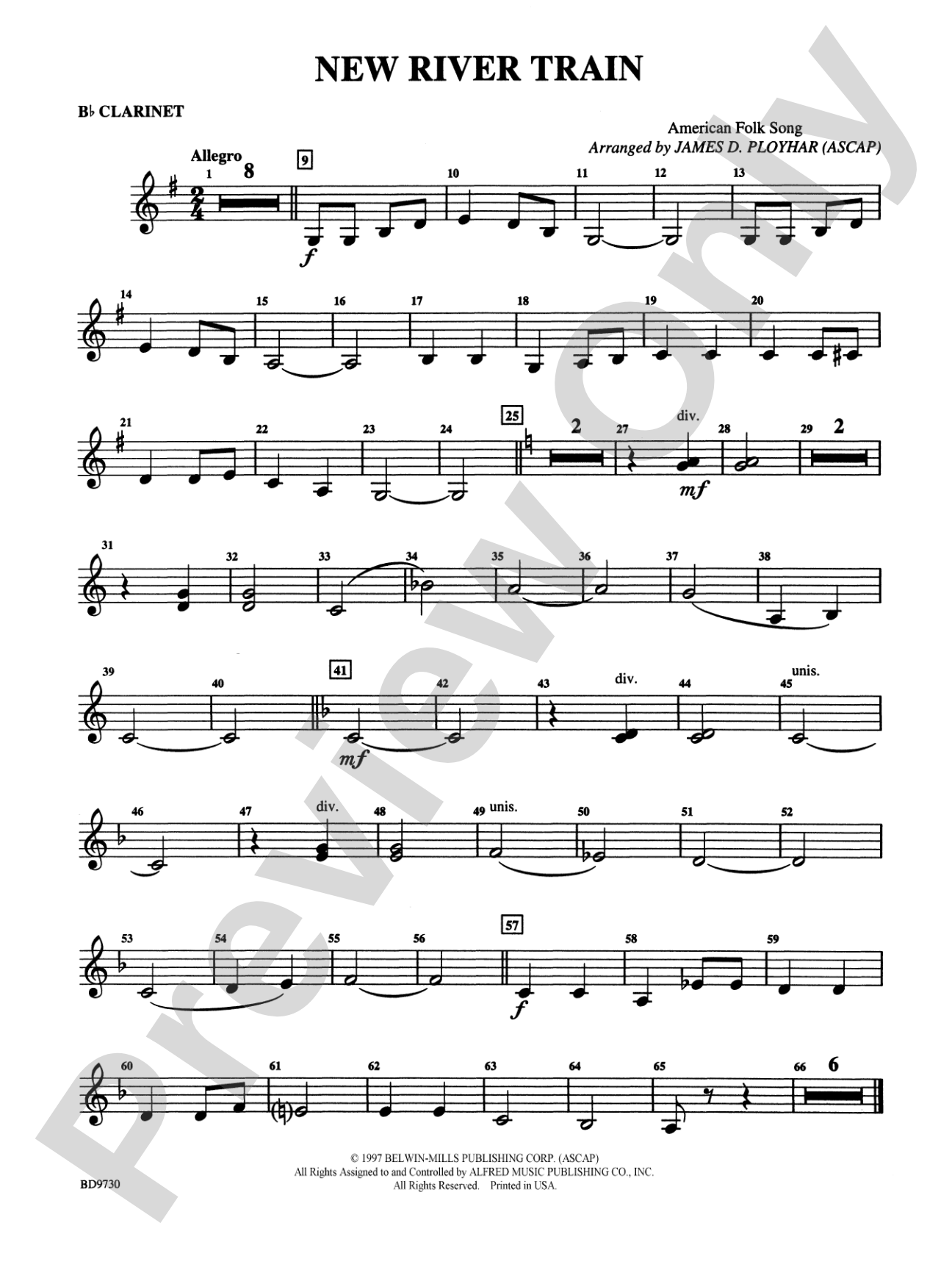 New River Train (American Folk Song): 1st B-flat Clarinet