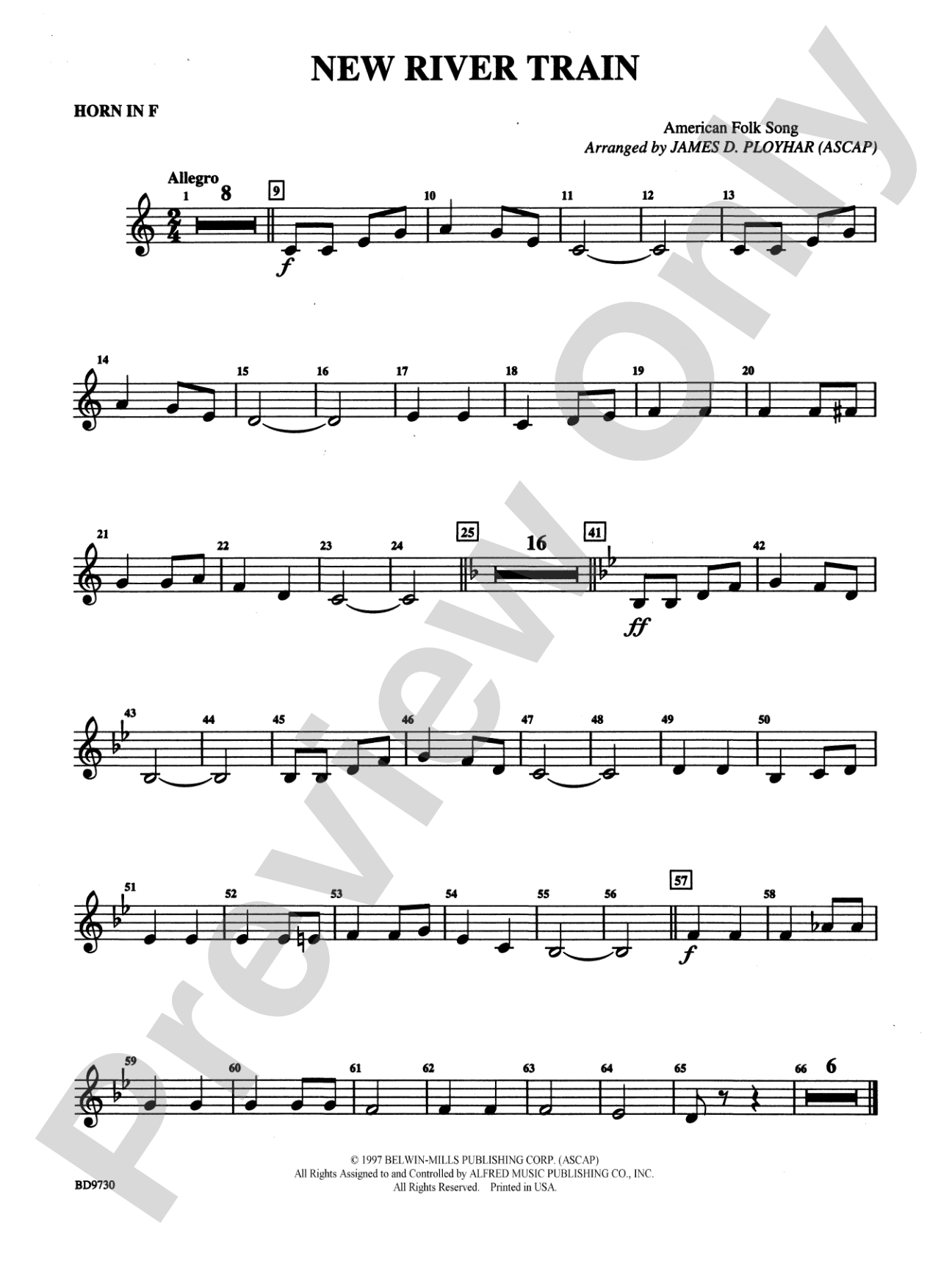 New River Train (American Folk Song): 1st F Horn