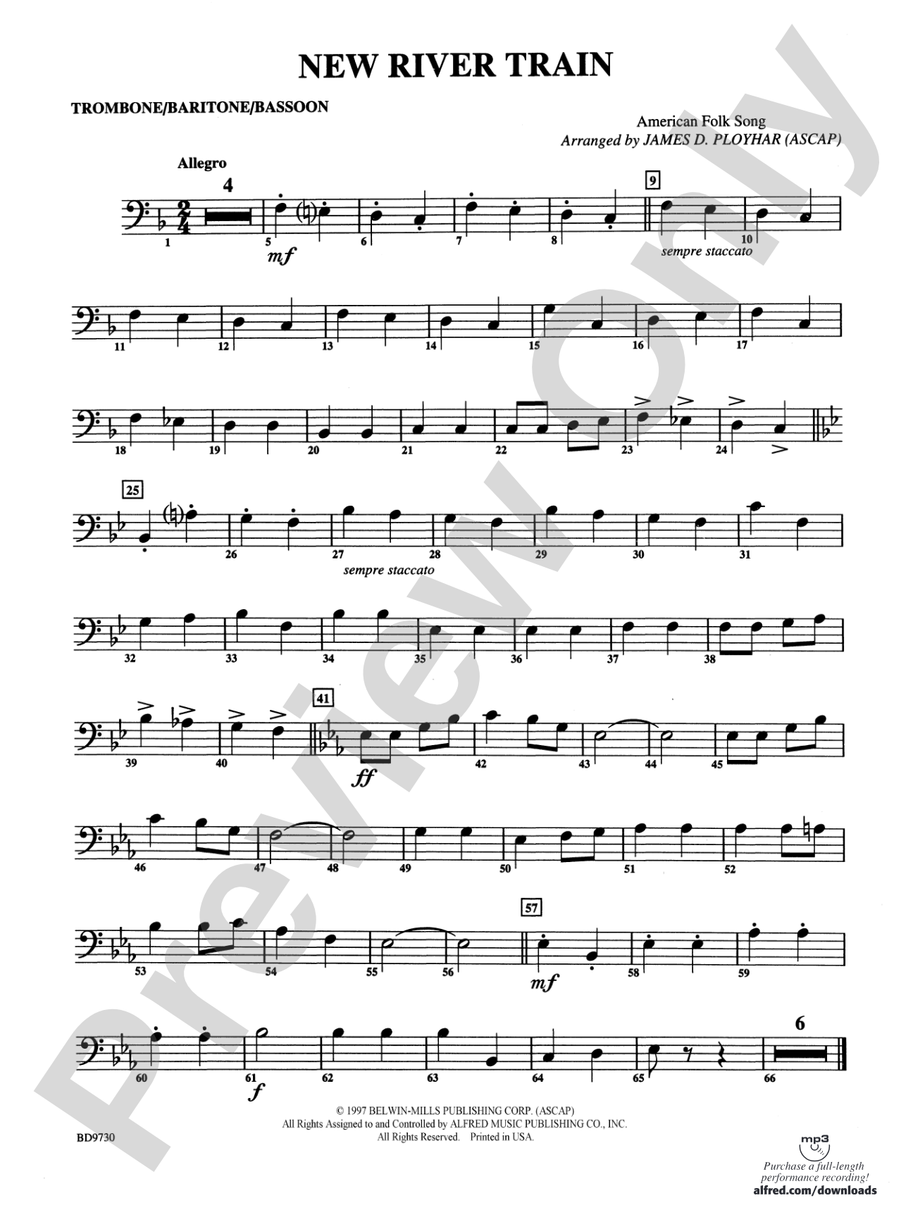 New River Train (American Folk Song): 1st Trombone