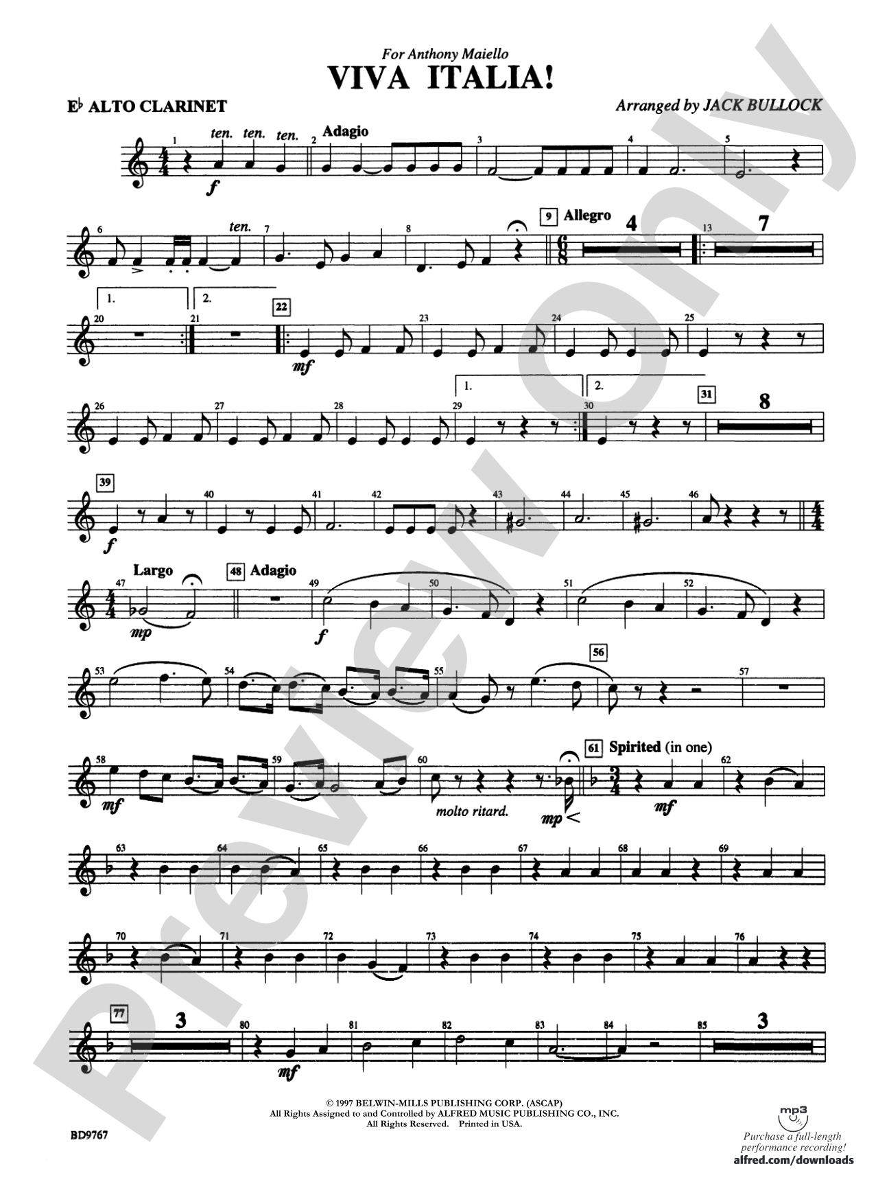 Viva Italia!: E-flat Alto Clarinet
