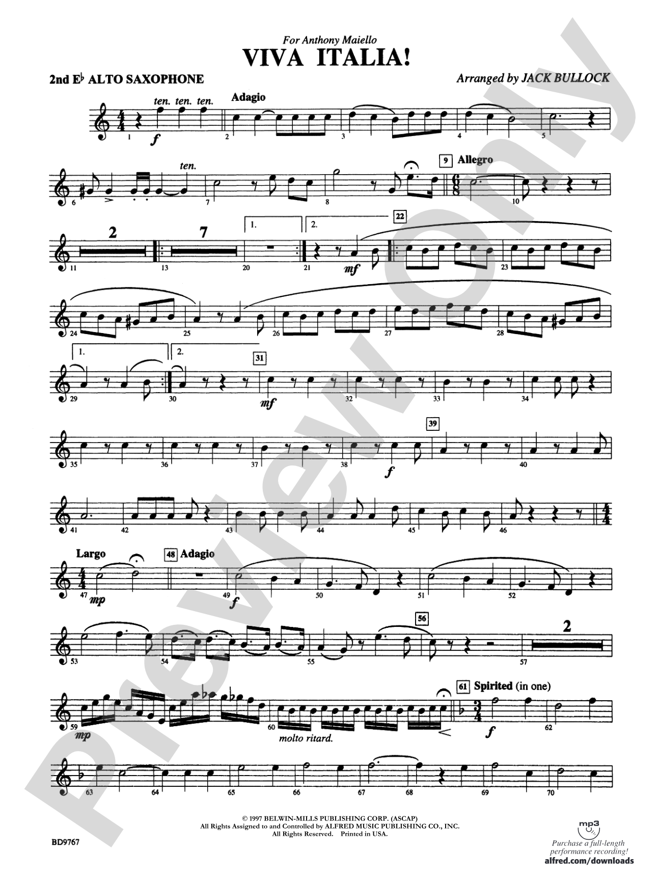 Viva Italia!: 2nd E-flat Alto Saxophone