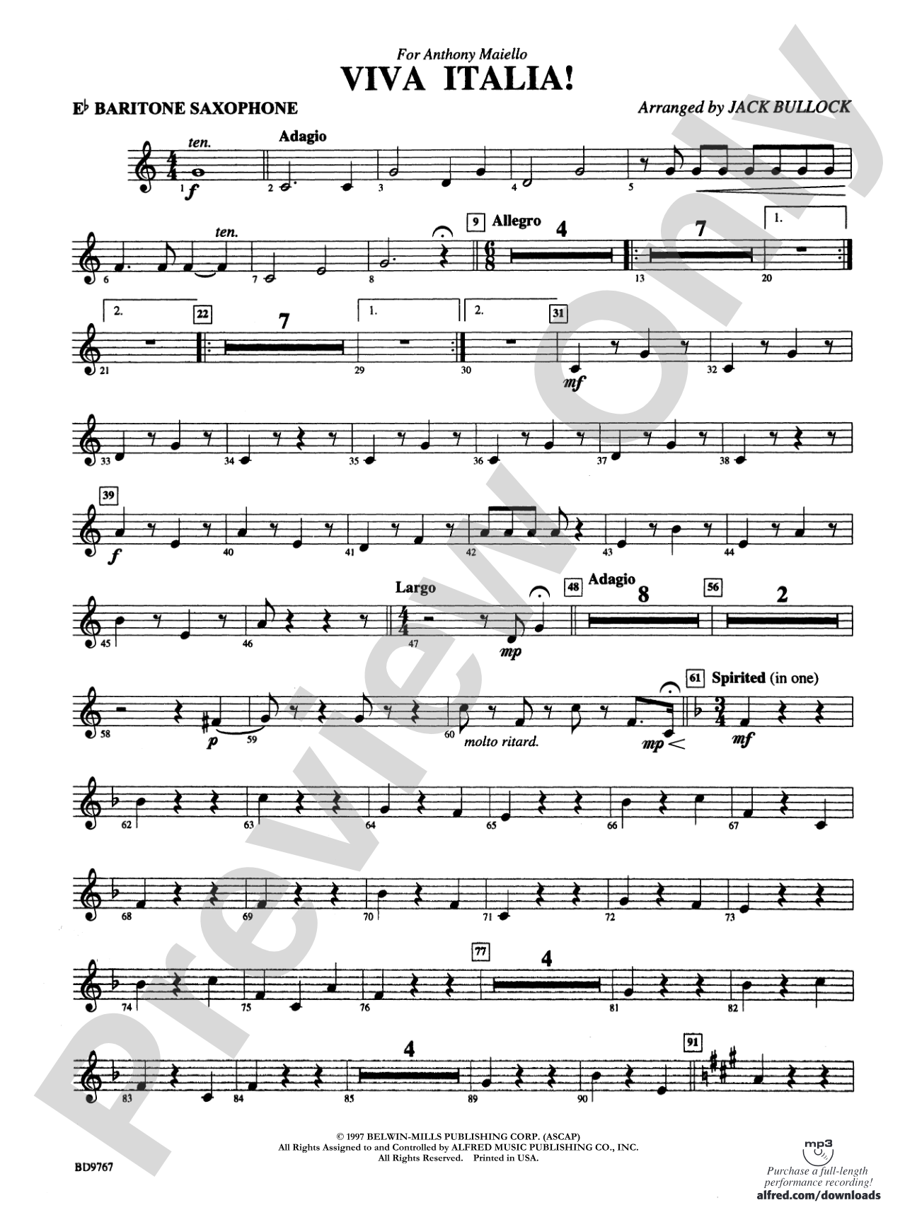 Viva Italia!: E-flat Baritone Saxophone