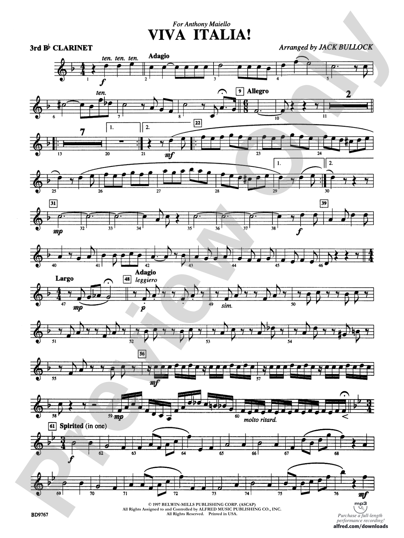 Viva Italia!: 3rd B-flat Clarinet