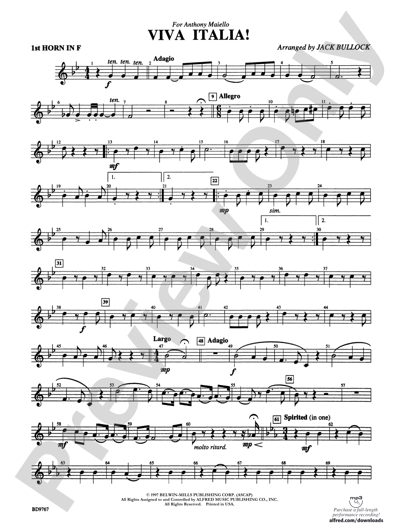 Viva Italia!: 1st F Horn