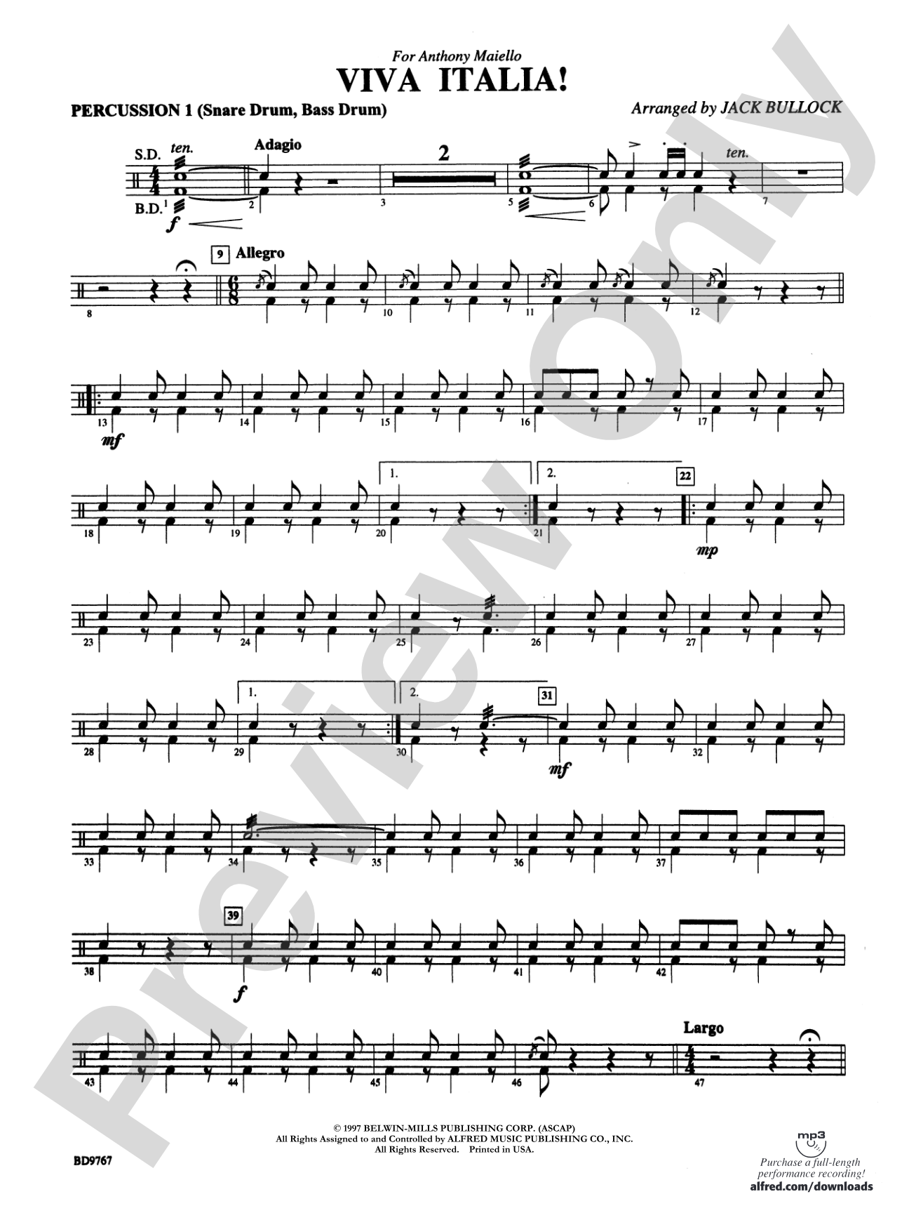 Viva Italia!: 1st Percussion