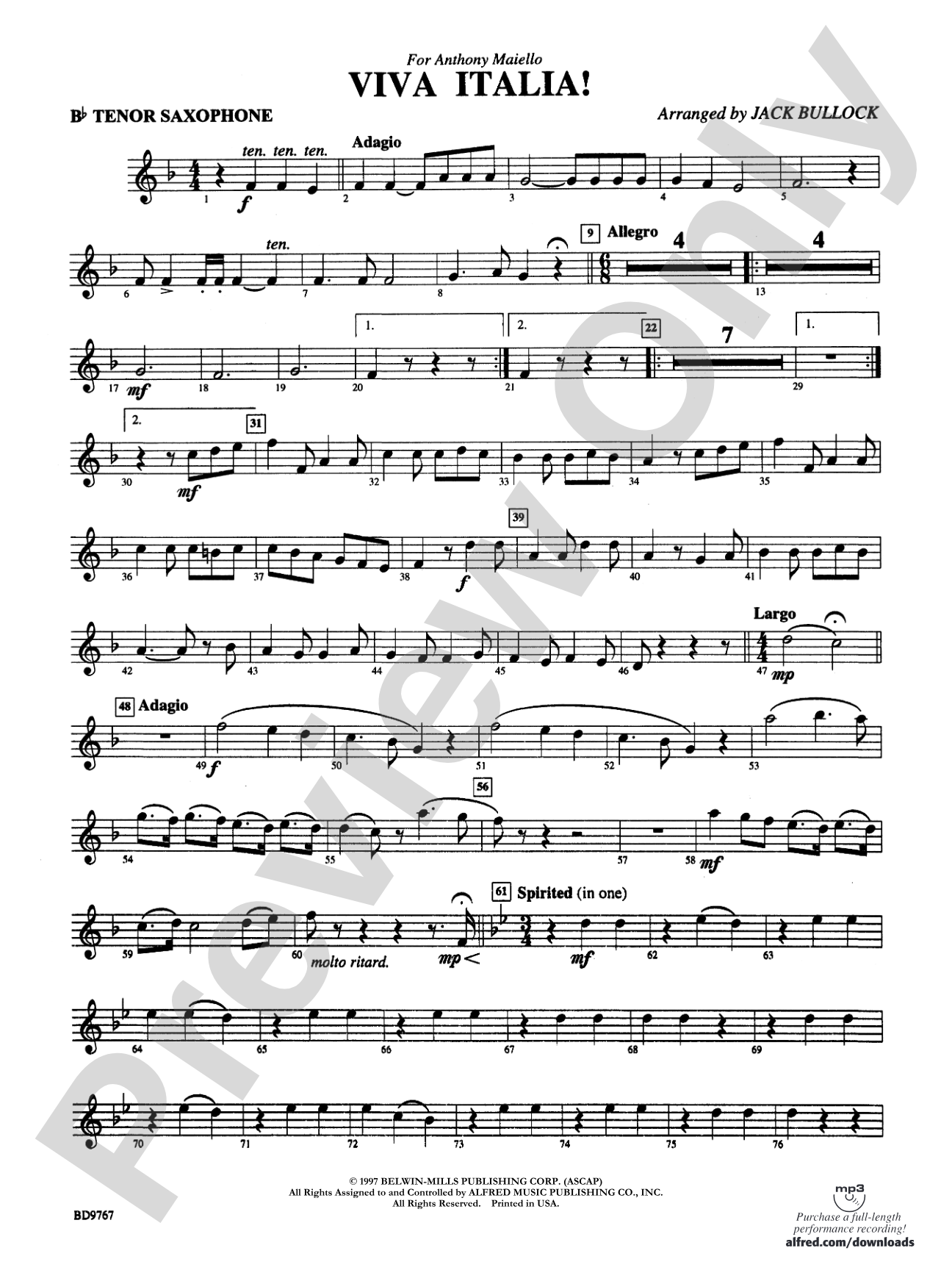 Viva Italia!: B-flat Tenor Saxophone