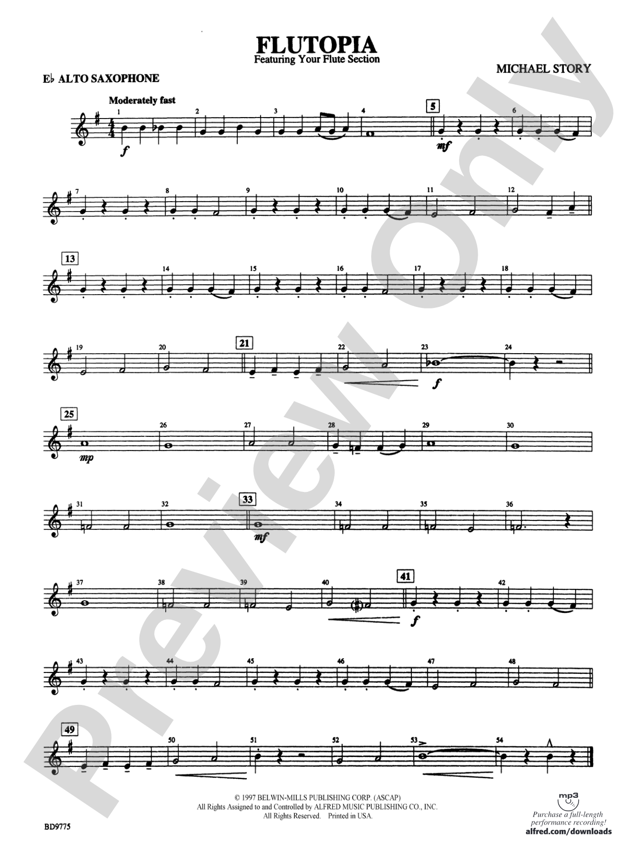 Flutopia (featuring your Flute Section): E-flat Alto Saxophone
