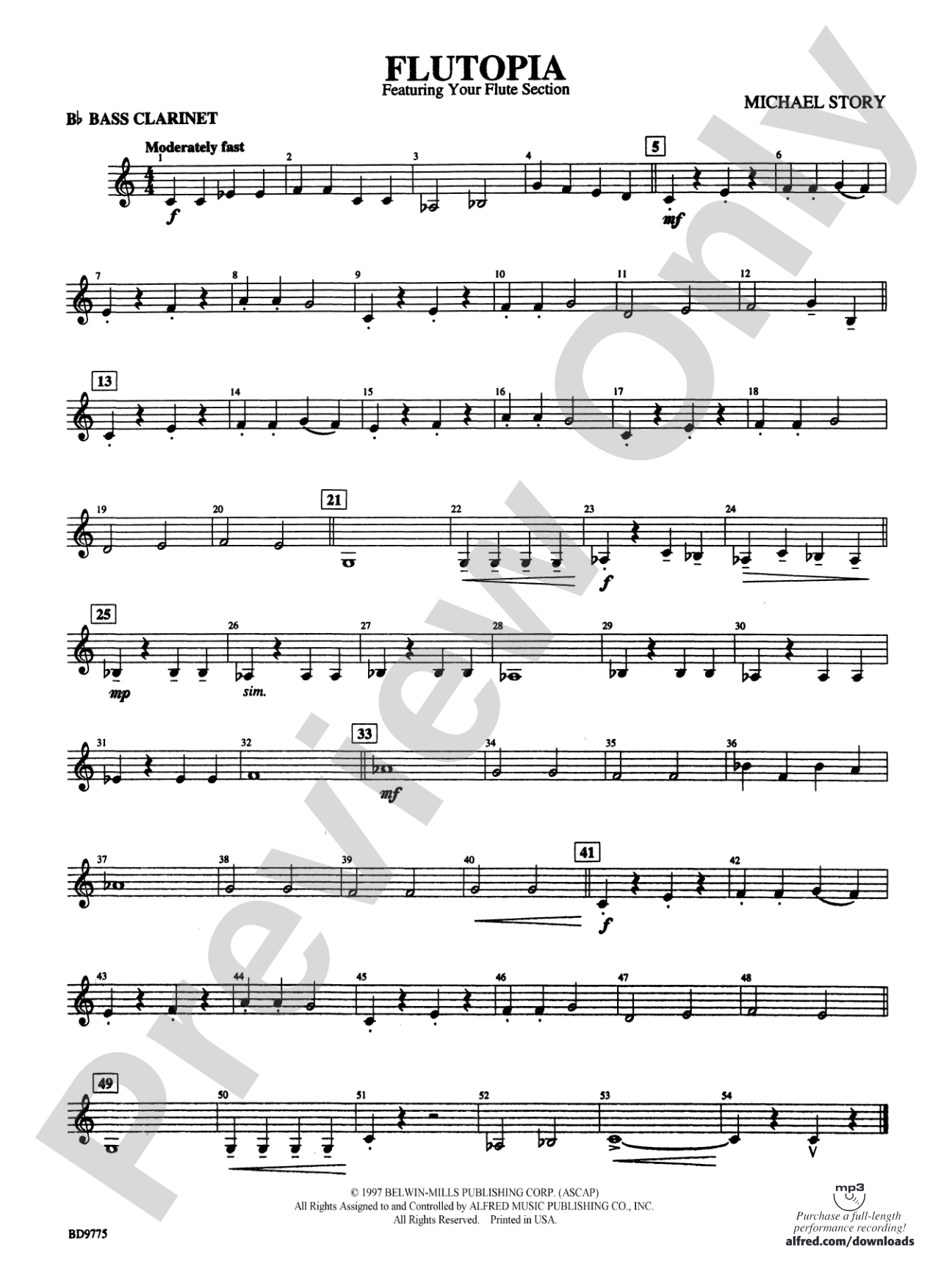 Flutopia (featuring your Flute Section): B-flat Bass Clarinet