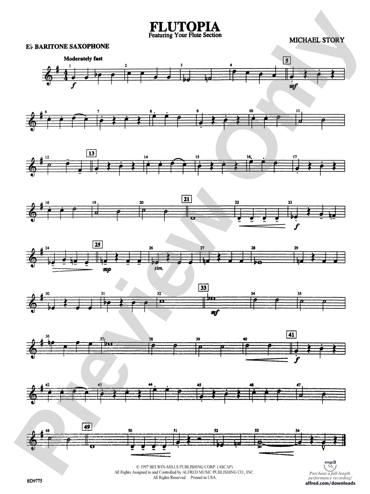 Flutopia (featuring your Flute Section): E-flat Baritone Saxophone