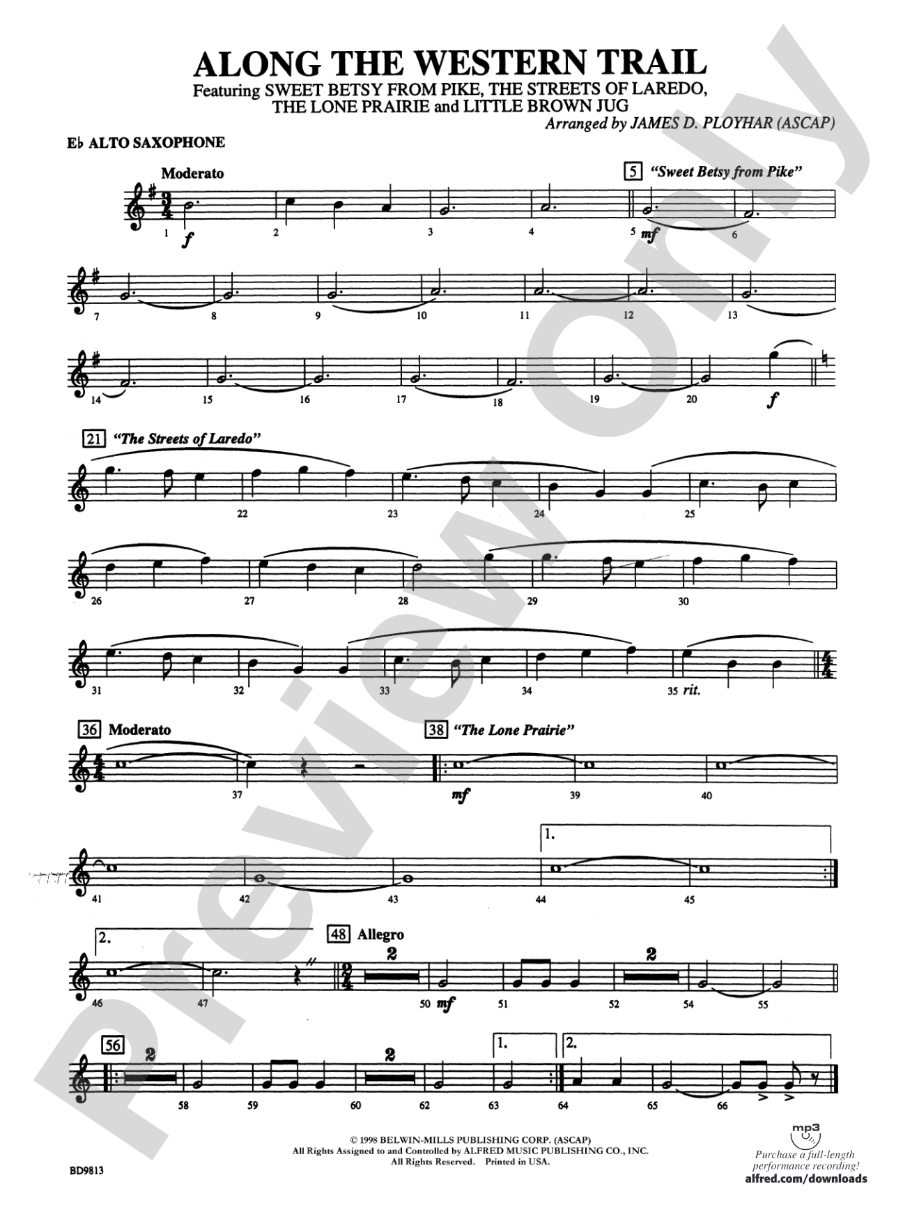 Along the Western Trail: E-flat Alto Saxophone