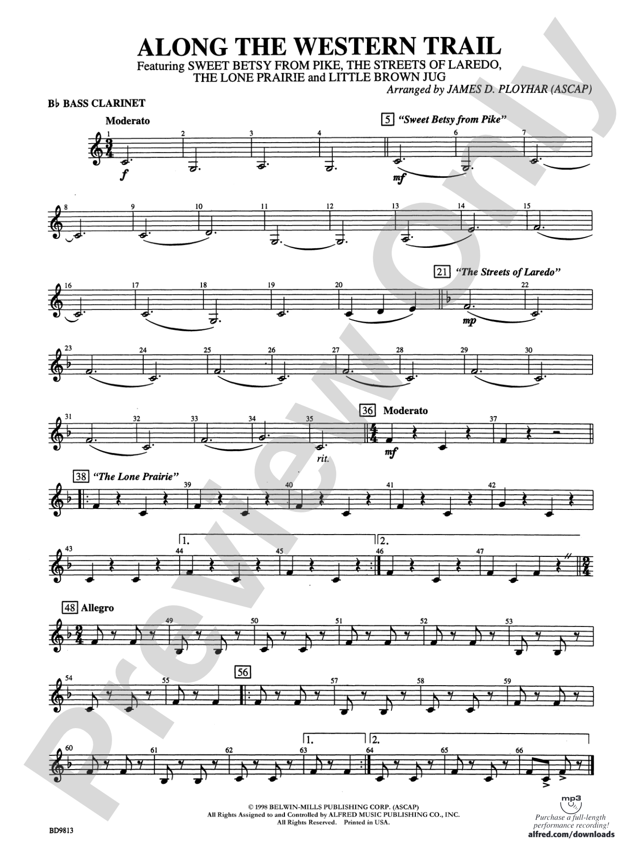 Along the Western Trail: B-flat Bass Clarinet