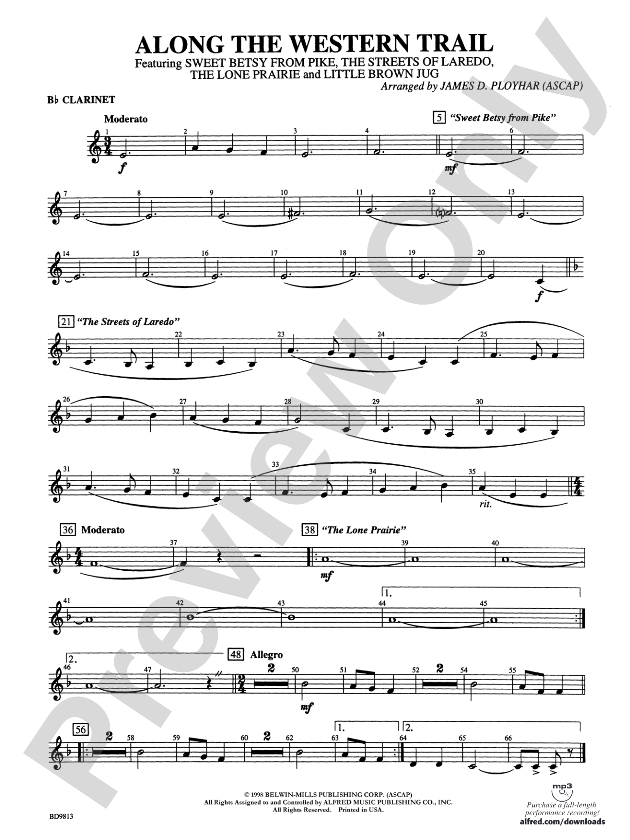 Along the Western Trail: 1st B-flat Clarinet