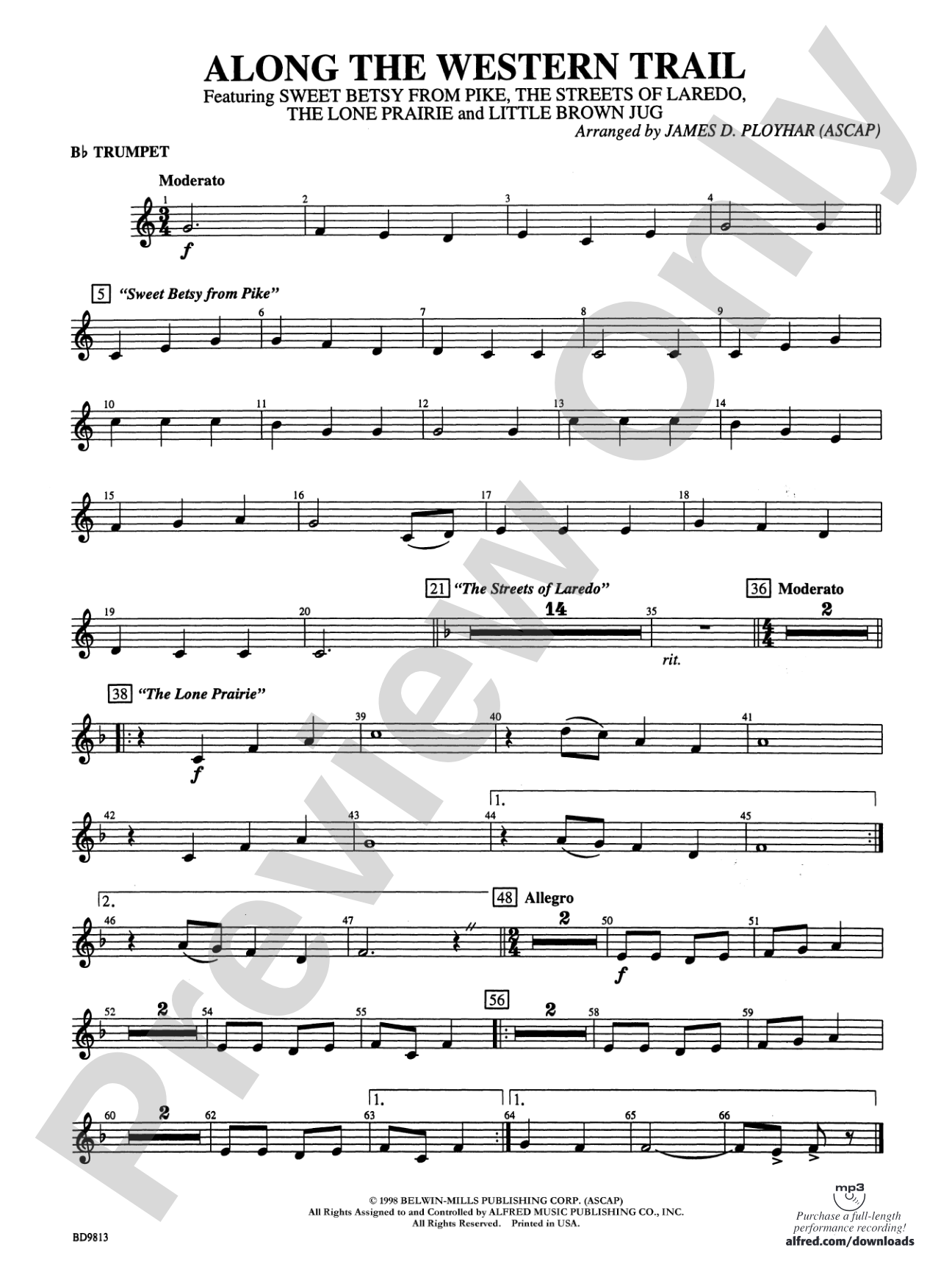 Along the Western Trail: 1st B-flat Trumpet