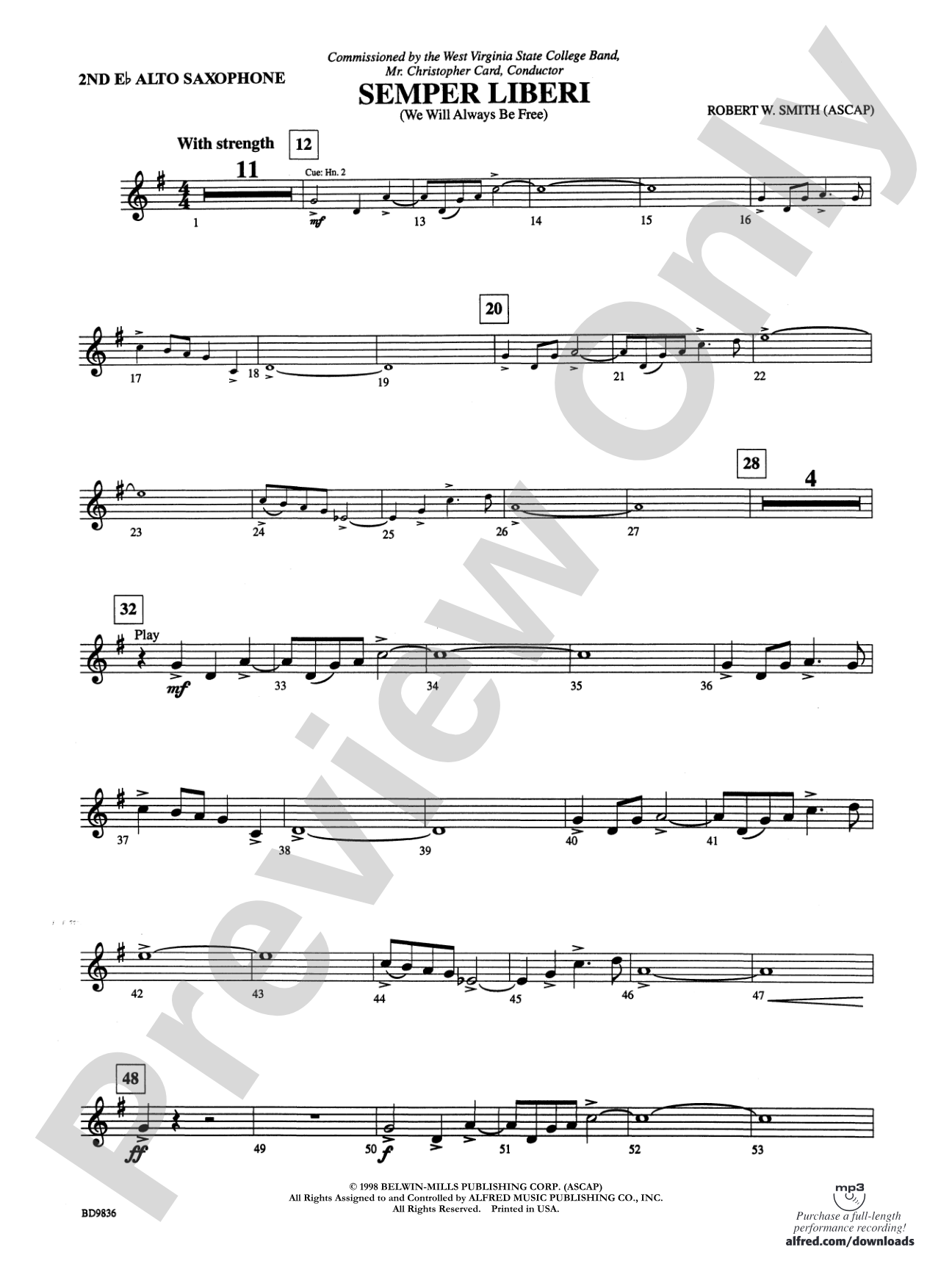 Semper Liberi (We Will Always Be Free): 2nd E-flat Alto Saxophone