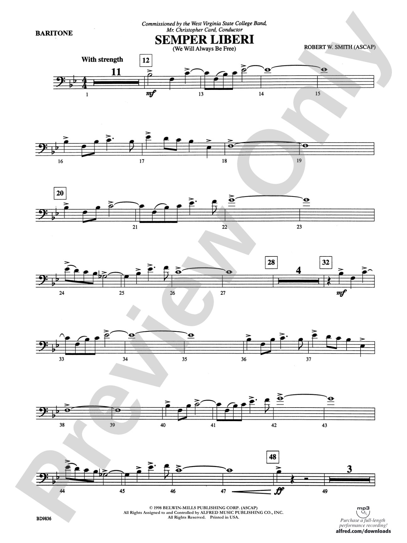 Semper Liberi (We Will Always Be Free): Baritone B.C.