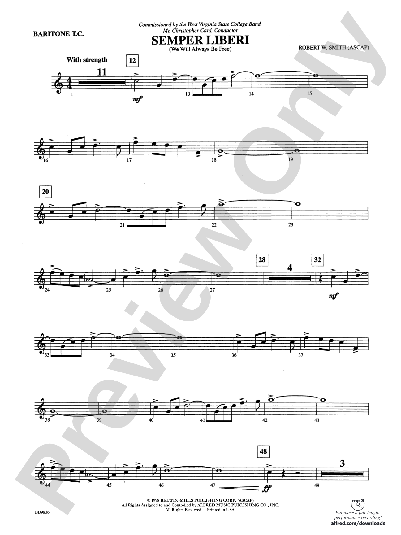 Semper Liberi (We Will Always Be Free): Baritone T.C.