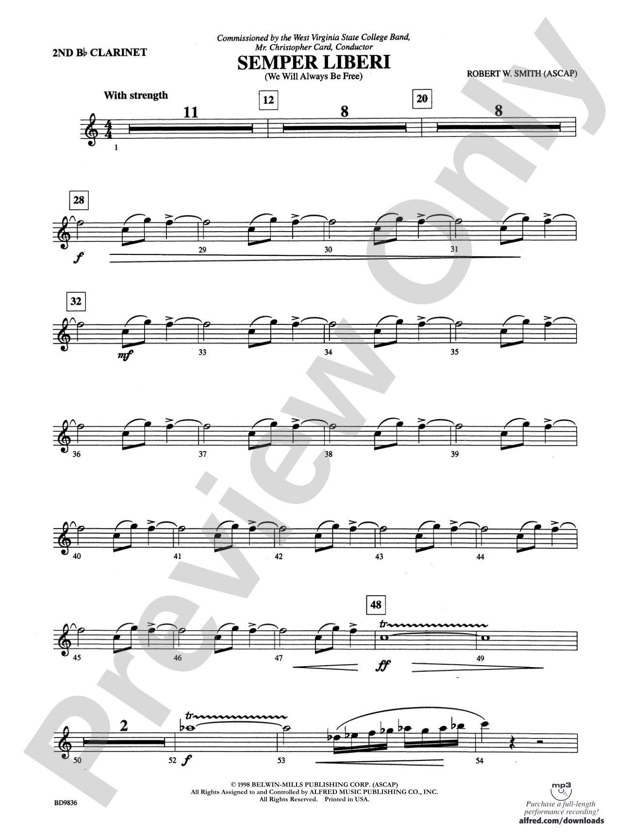 Semper Liberi (We Will Always Be Free): 2nd B-flat Clarinet