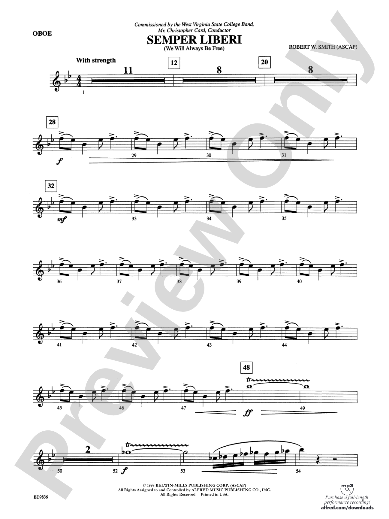 Semper Liberi (We Will Always Be Free): Oboe