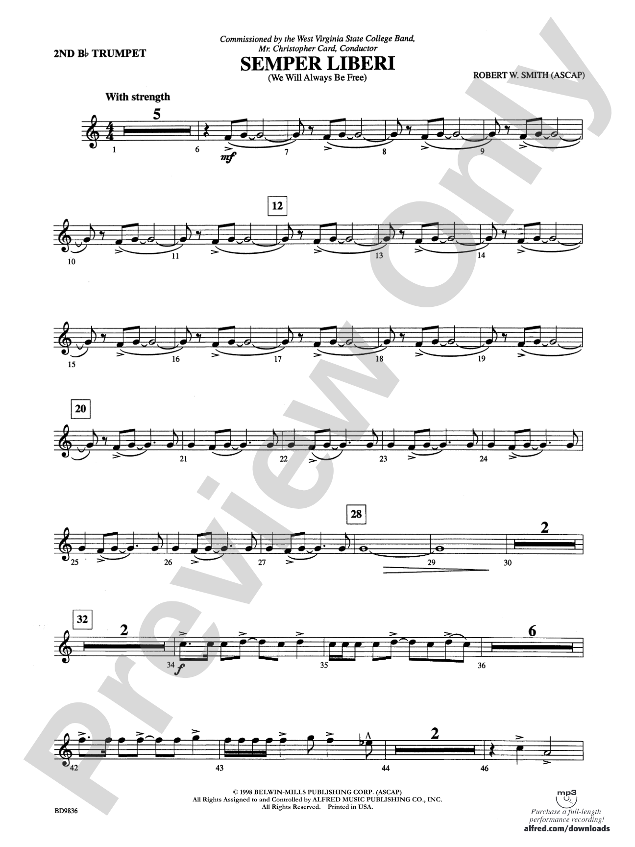 Semper Liberi (We Will Always Be Free): 2nd B-flat Trumpet
