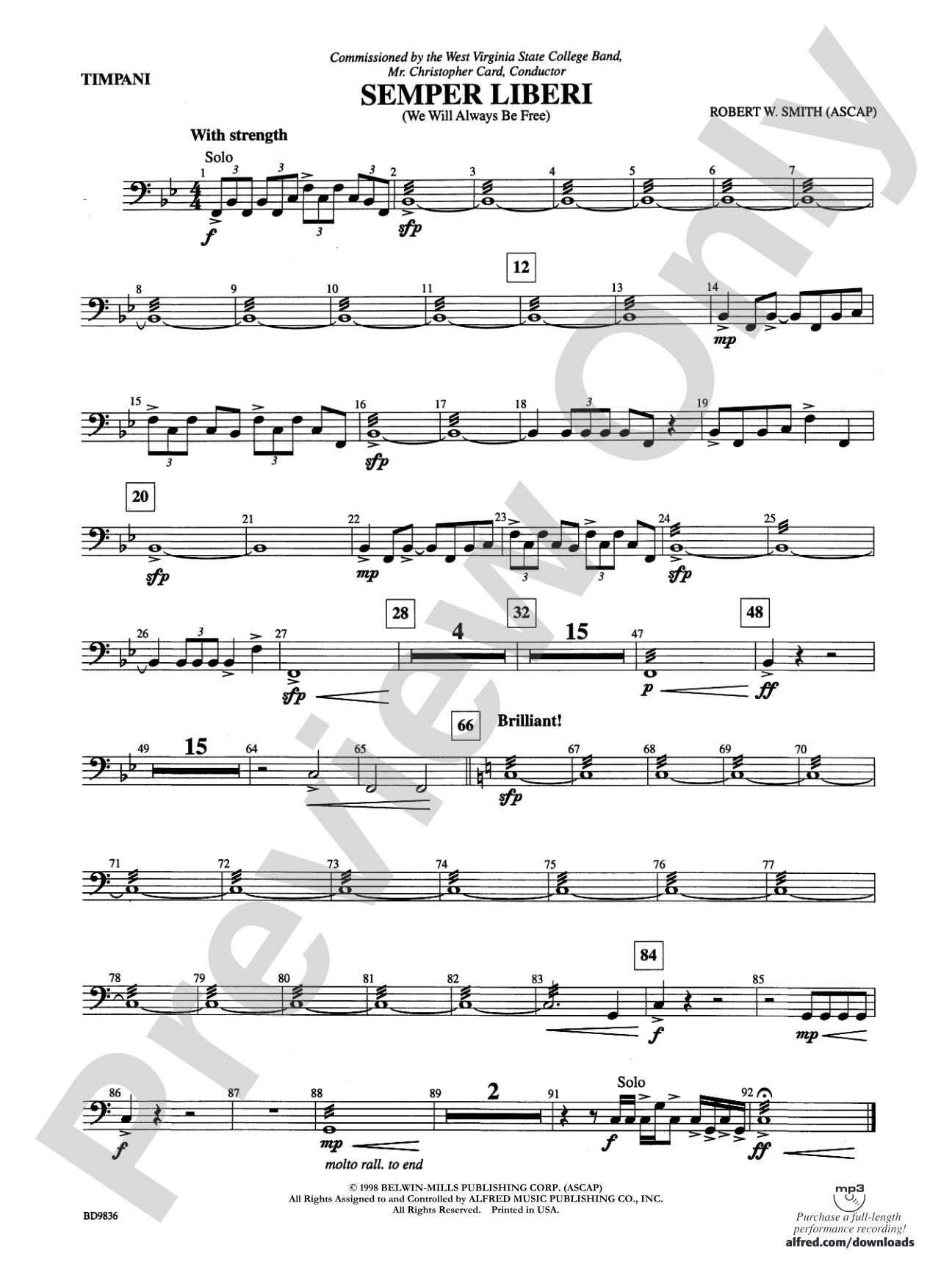 Semper Liberi (We Will Always Be Free): Timpani