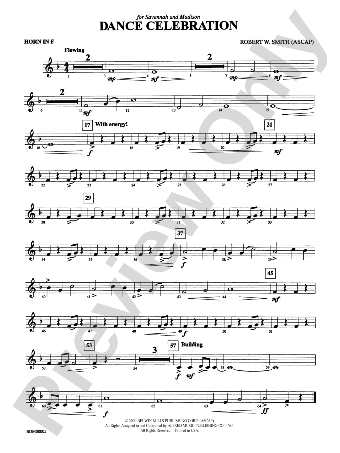 Dance Celebration: 1st F Horn
