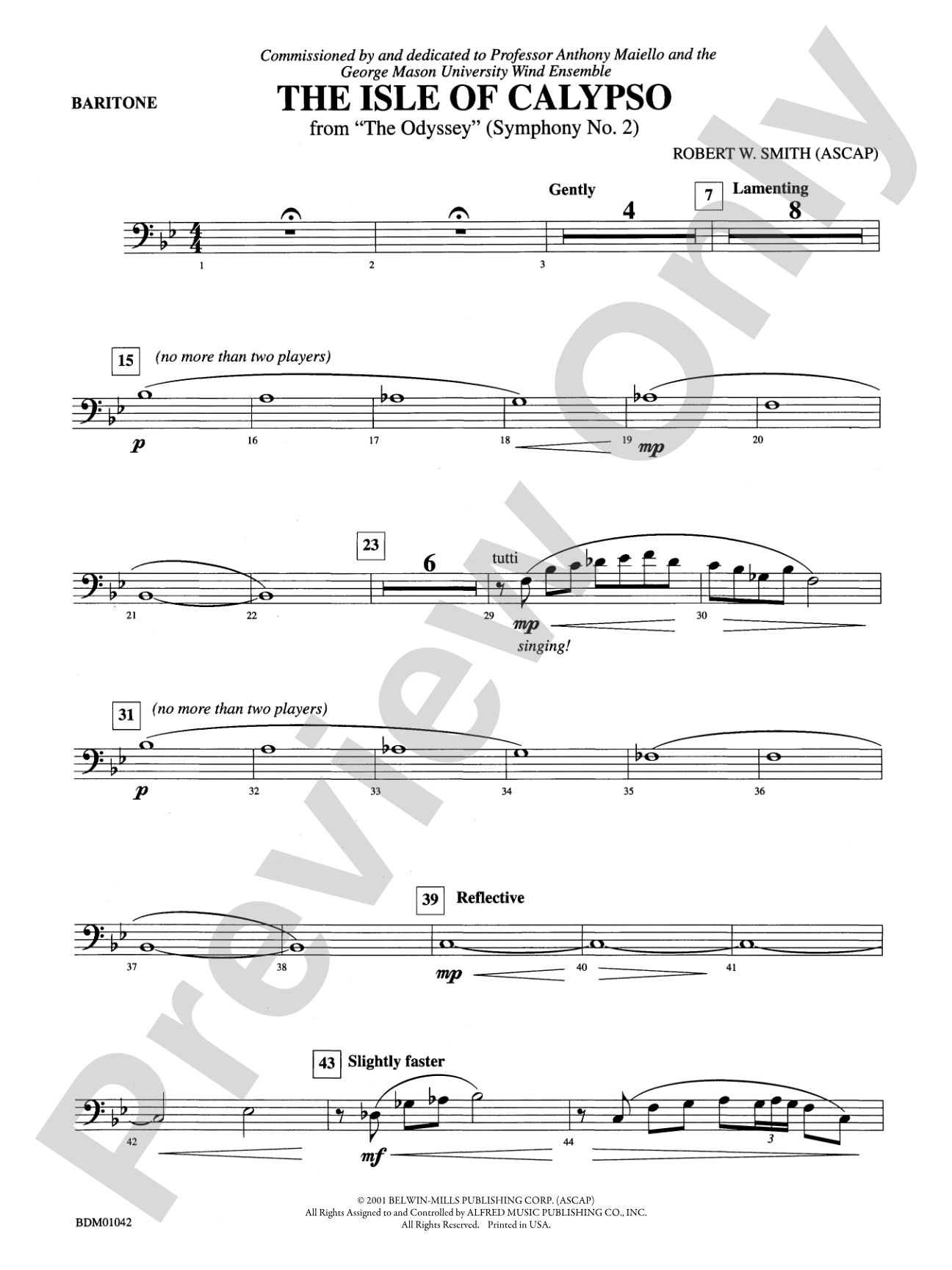 The Isle of Calypso (from The Odyssey (Symphony No. 2)): Baritone B.C.