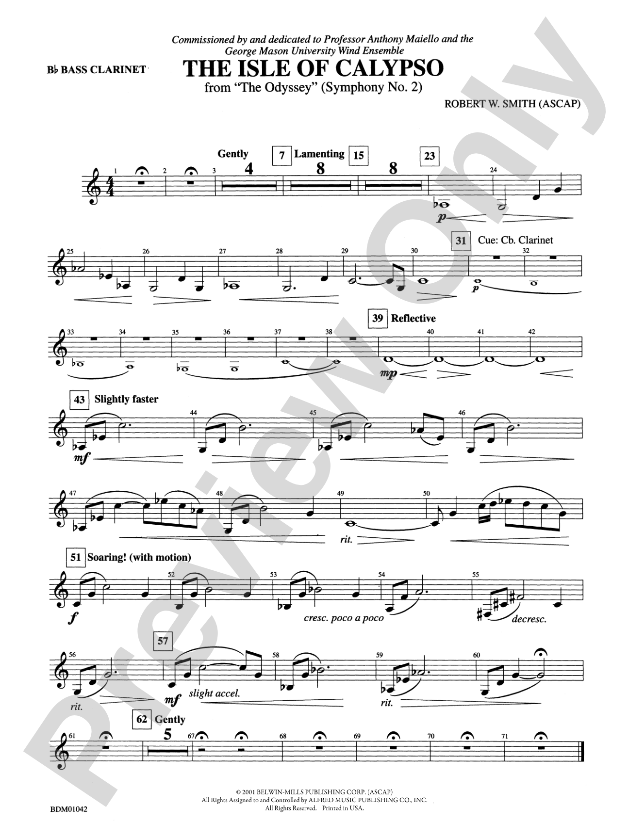 The Isle of Calypso (from The Odyssey (Symphony No. 2)): B-flat Bass Clarinet