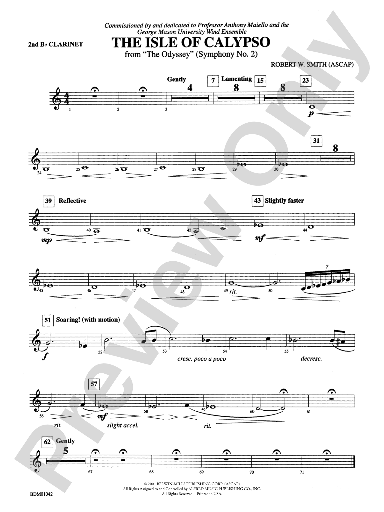The Isle of Calypso (from The Odyssey (Symphony No. 2)): 2nd B-flat Clarinet