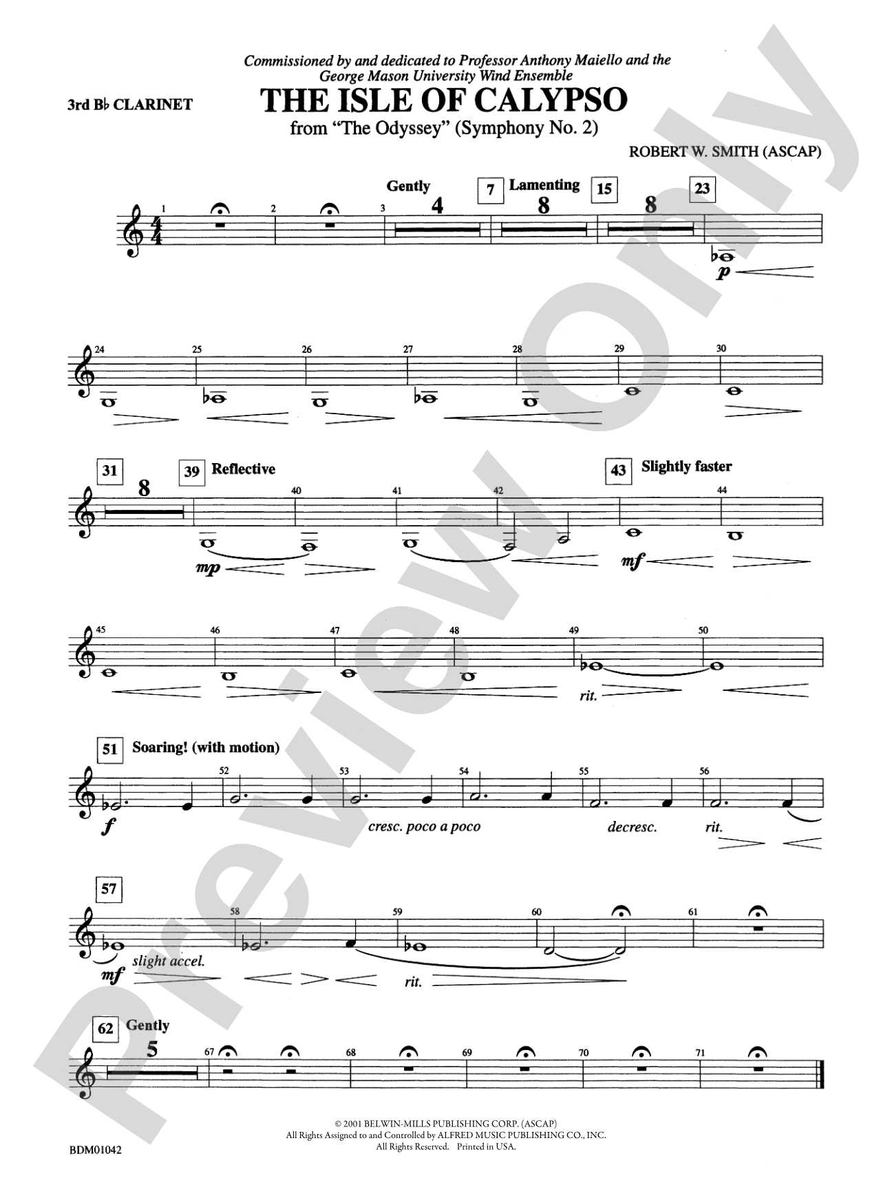 The Isle of Calypso (from The Odyssey (Symphony No. 2)): 3rd B-flat Clarinet