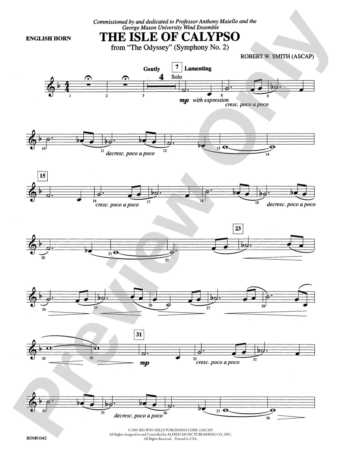The Isle of Calypso (from The Odyssey (Symphony No. 2)): English Horn