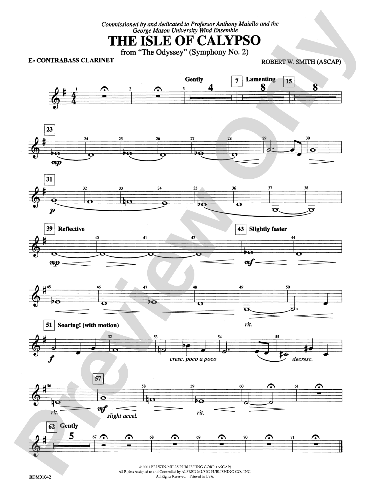 The Isle of Calypso (from The Odyssey (Symphony No. 2)): E-flat Contrabass Clarinet